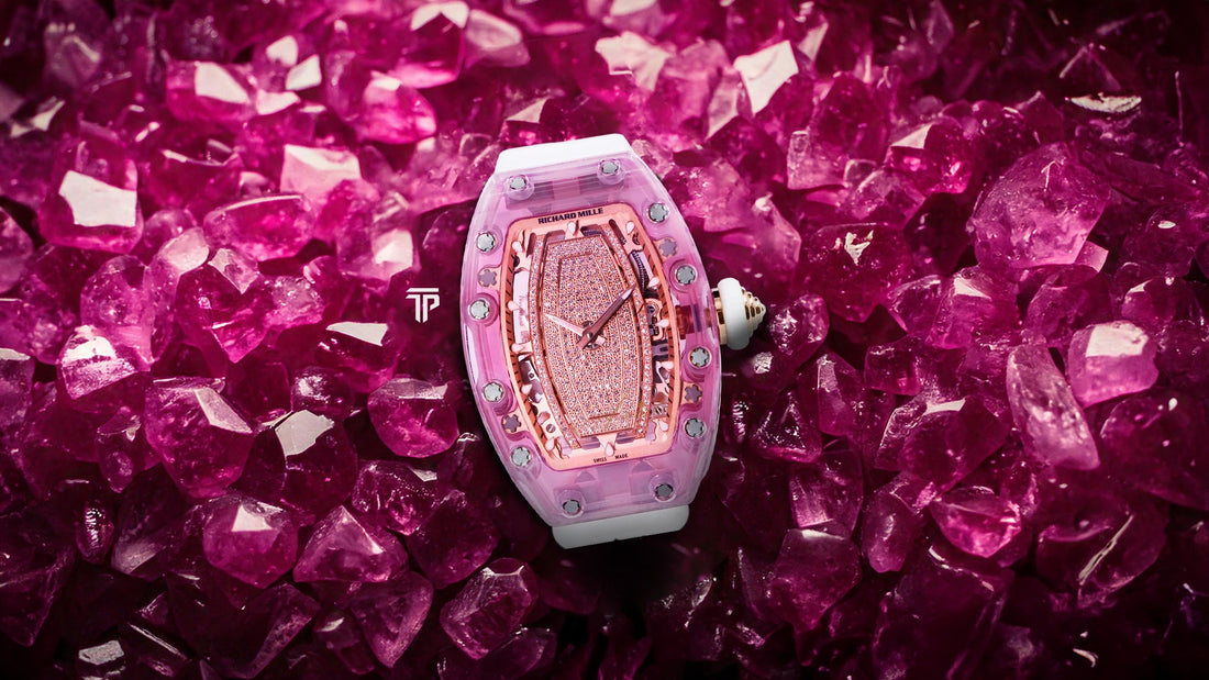 The RM 07-02 Automatic Sapphire luxury watch in vibrant colors with a sapphire case and dazzling dial design.