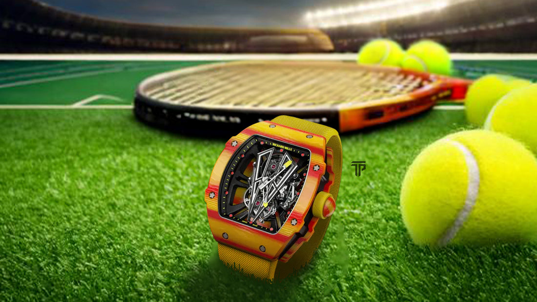 Richard Mille watches for sale with Bitcoin in a luxury showcase