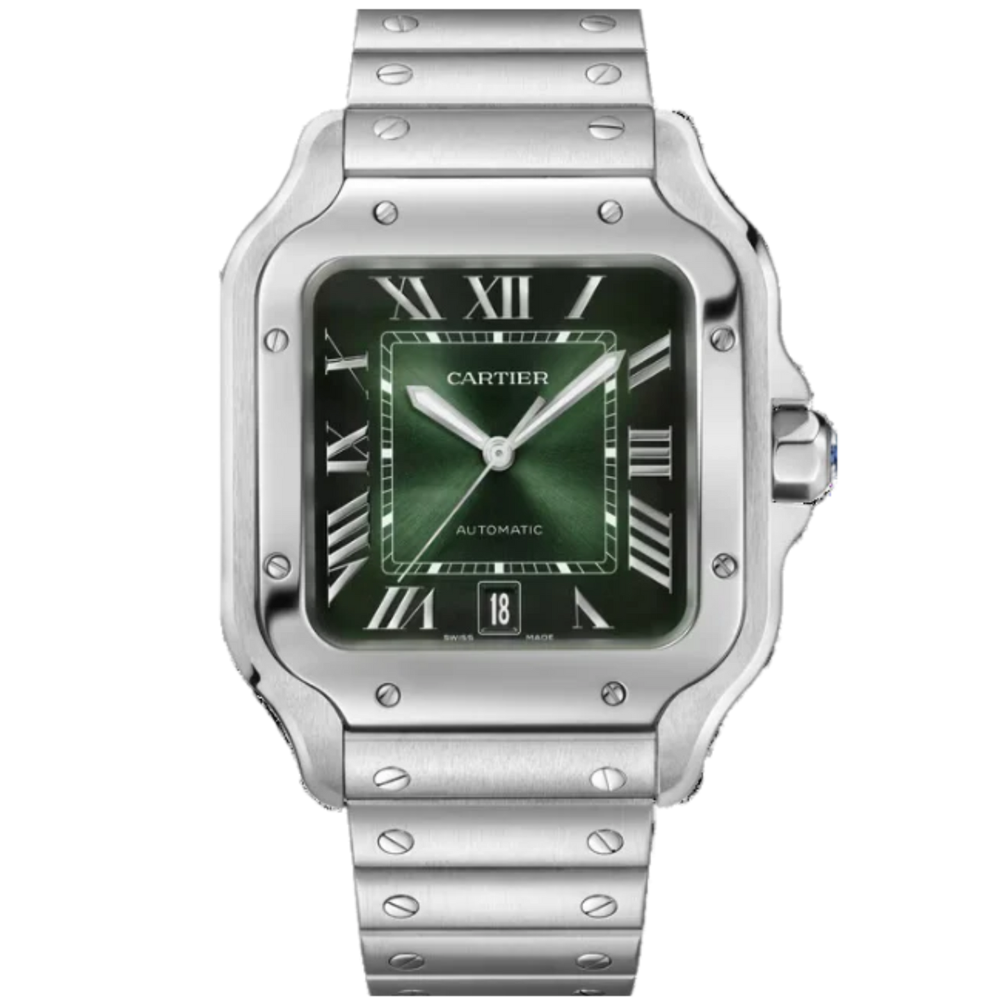 SANTOS 40 MM DUMONT GREEN STAINLESS STEEL
