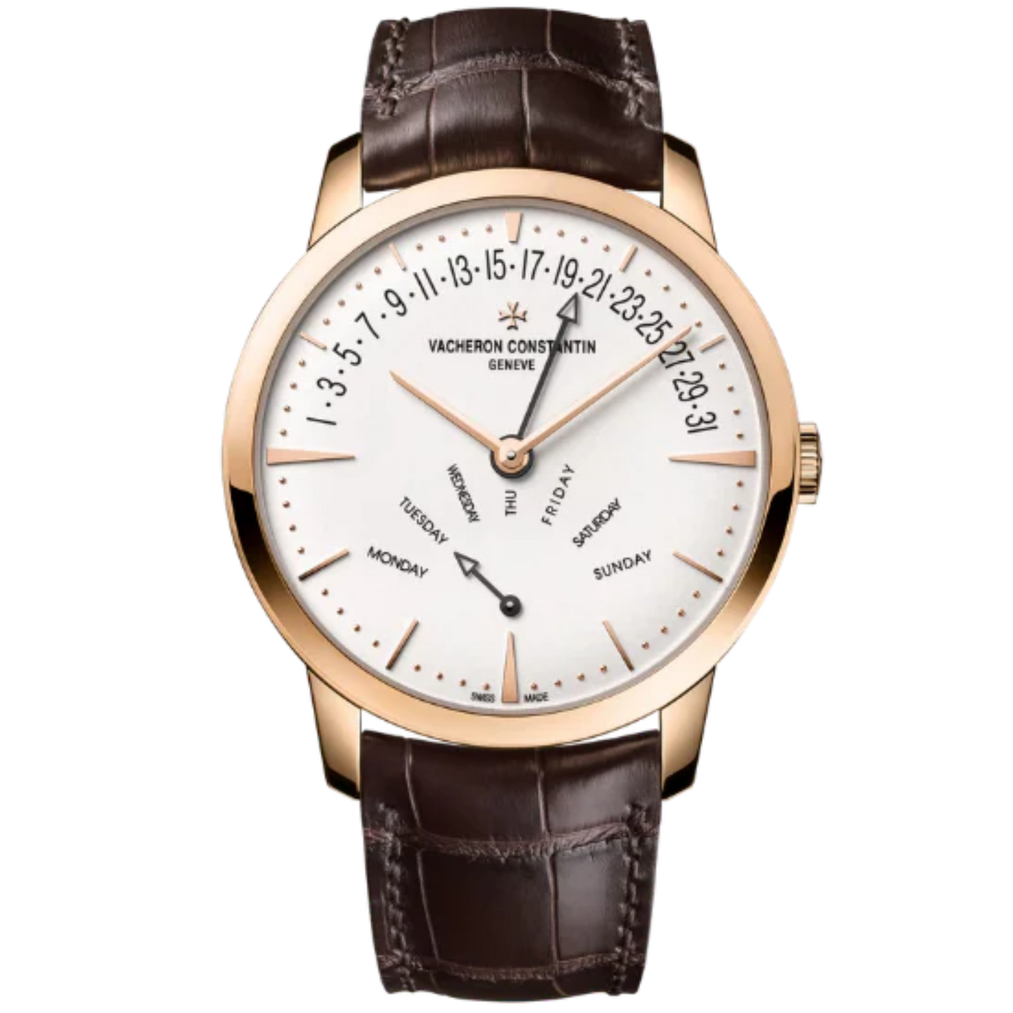 PATRIMONY MOON PHASE RETROGRADE DATE 42 MM PINK GOLD WITH WHITE BRASS DIAL