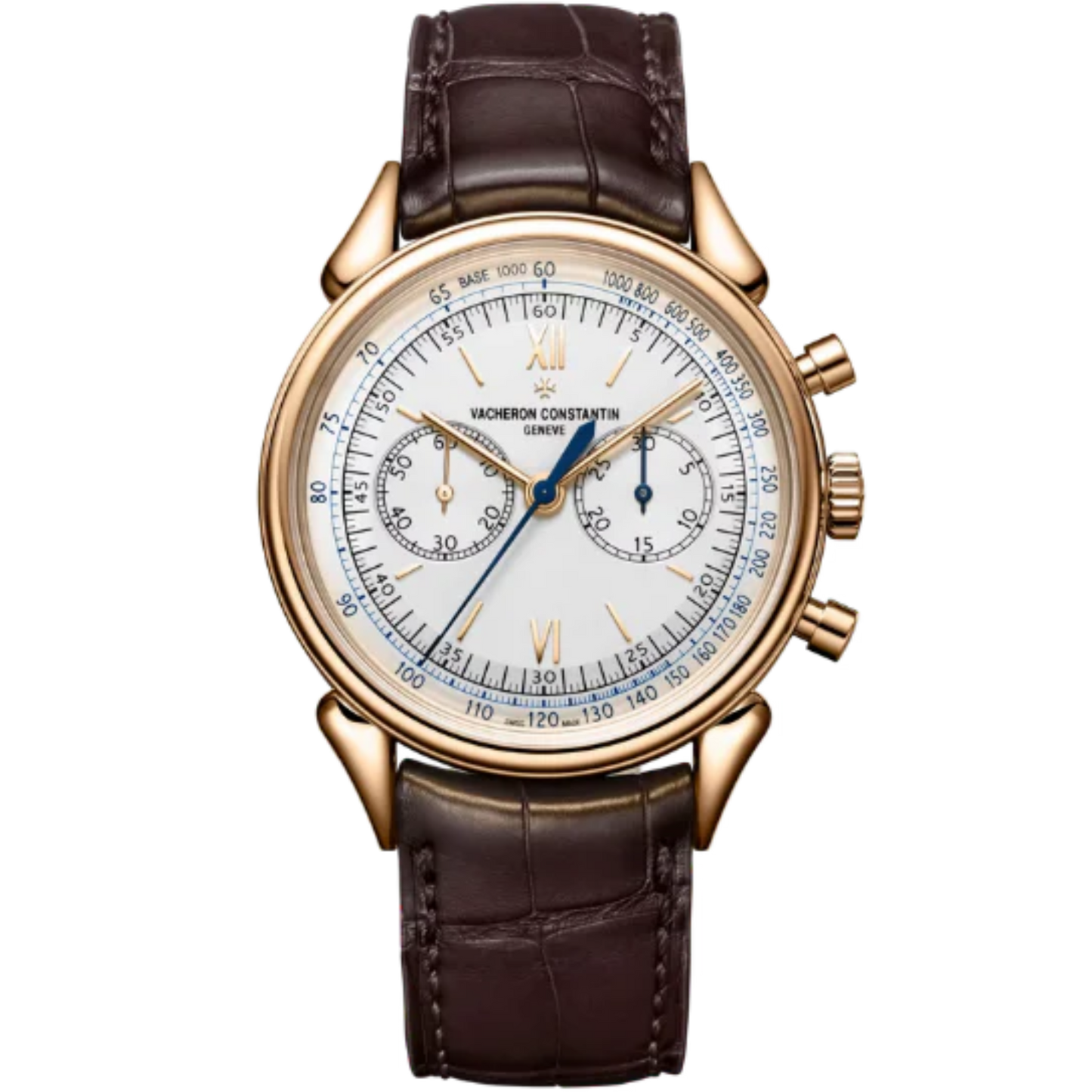 HISTORIQUES CORNES DE VACHE 1955 38 MM PINK GOLD WITH WHITE DIAL