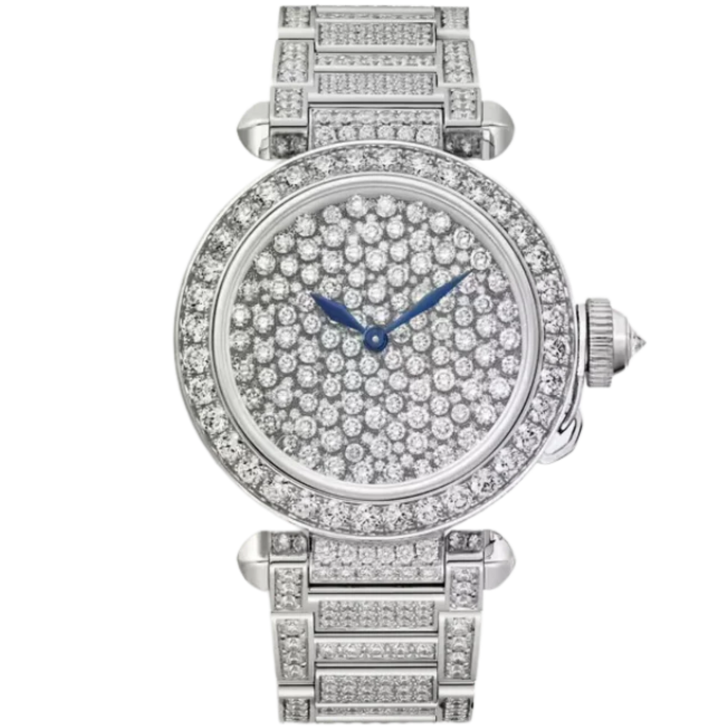 PASHA DE CARTIER 35 MM RHODIUMIZED WHITE GOLD WITH WHITE GOLD DIAL