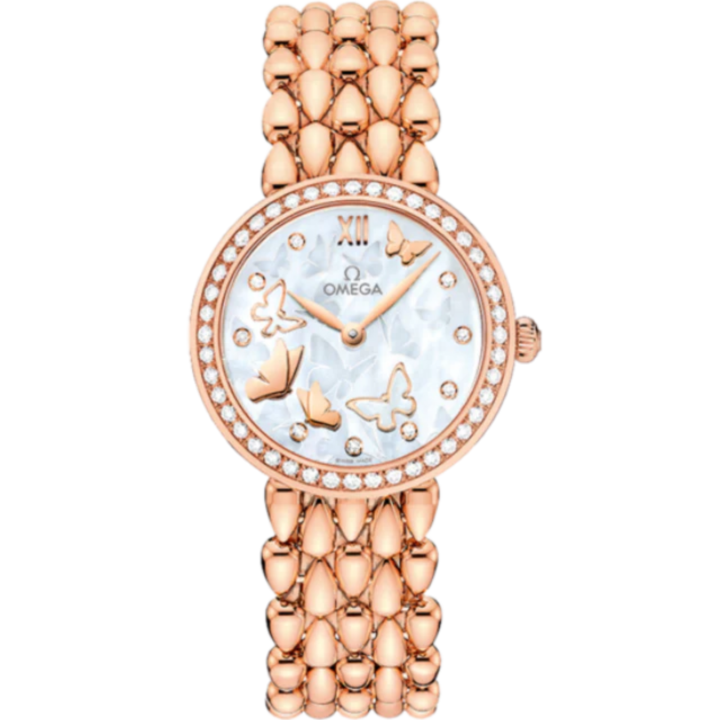 DE VILLE PRESTIGE DEWDROP 27 MM RED GOLD WITH MOTHER OF PEARL DIAL