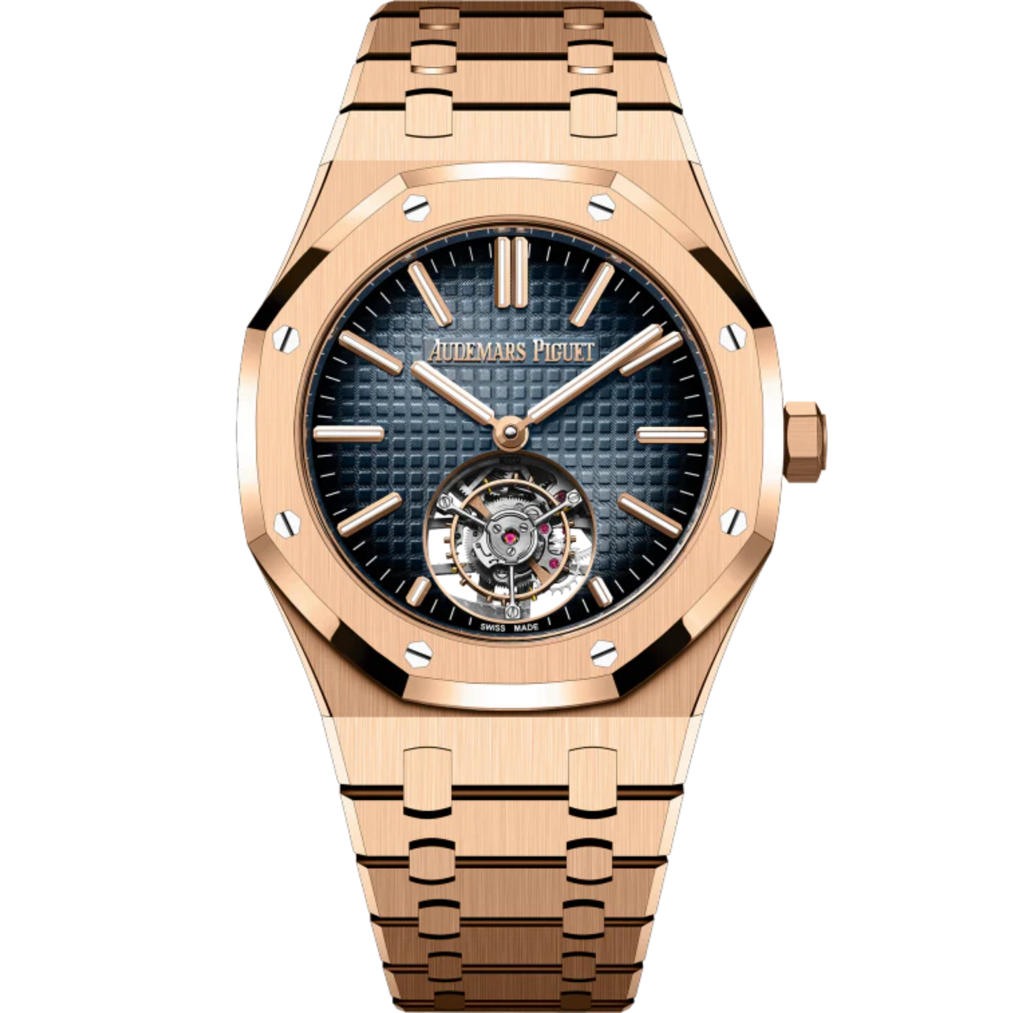 Royal Oak Selfwinding Flying Tourbillon 41MM 18-Carat Pink Gold Bracelet Smoked Blue Dial 18-Carat Pink Gold Case