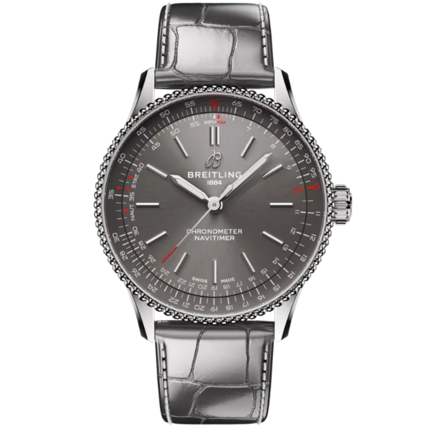 NAVITIMER AUTOMATIC 36 MM STAINLESS STEEL WITH ANTHRACITE BLACK DIAL