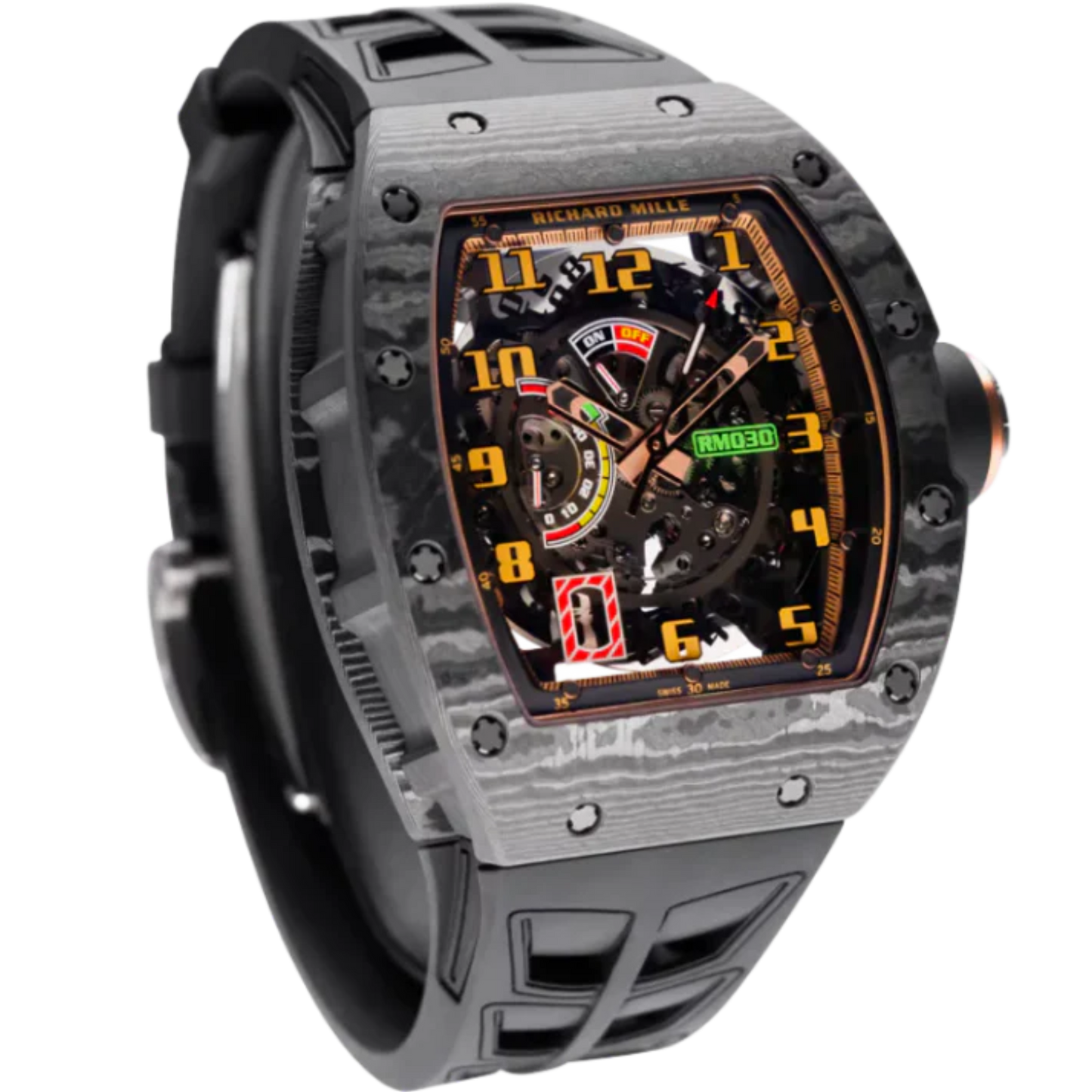 RM 030 Carbon NTPT Ultimate Limited Edition Automatic Black Rubber Strap Titanium Bezel