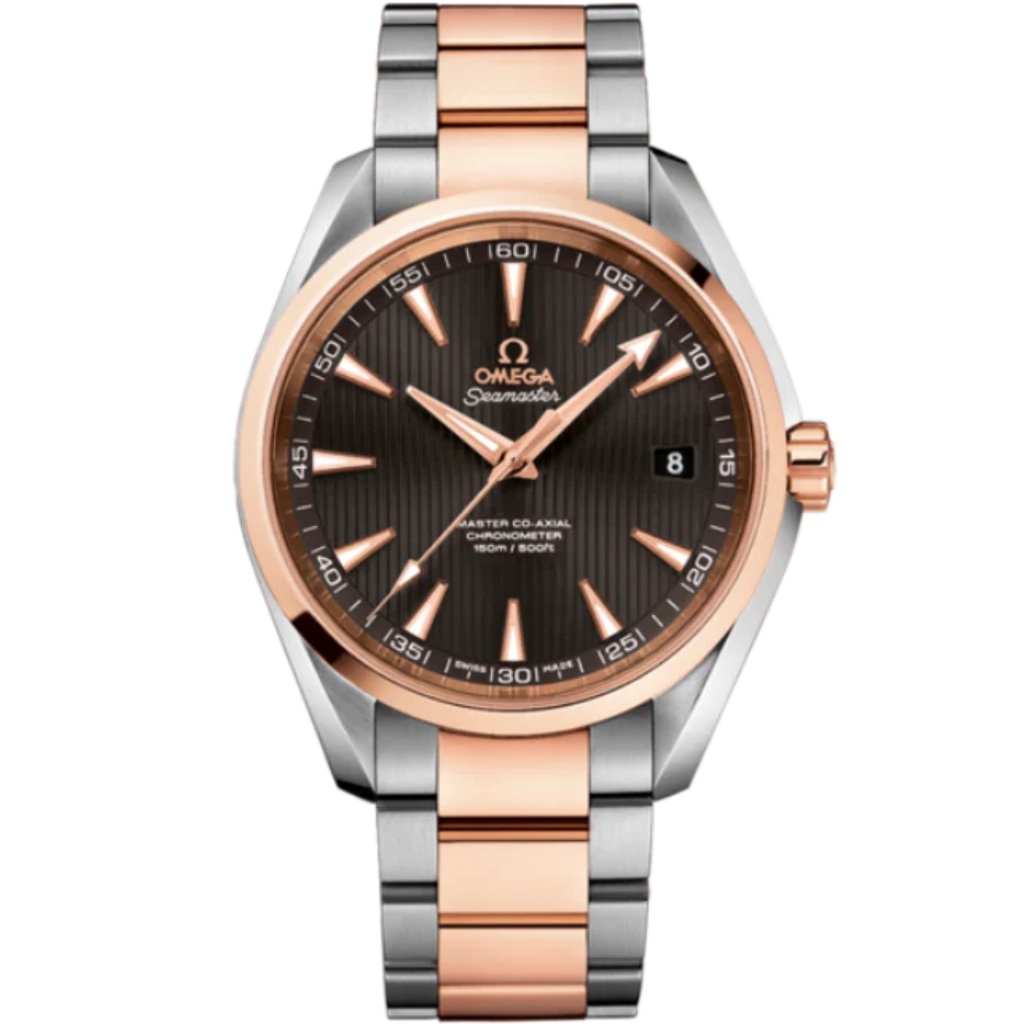 SEAMASTER AQUA TERRA 150M 41 MM STAINLESS STEEL - RED GOLD WITH GREY DIAL