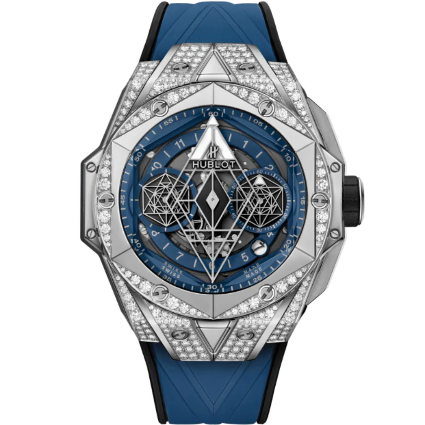 Big Bang 45mm SANG BLEU II TITANIUM BLUE PAVÉ