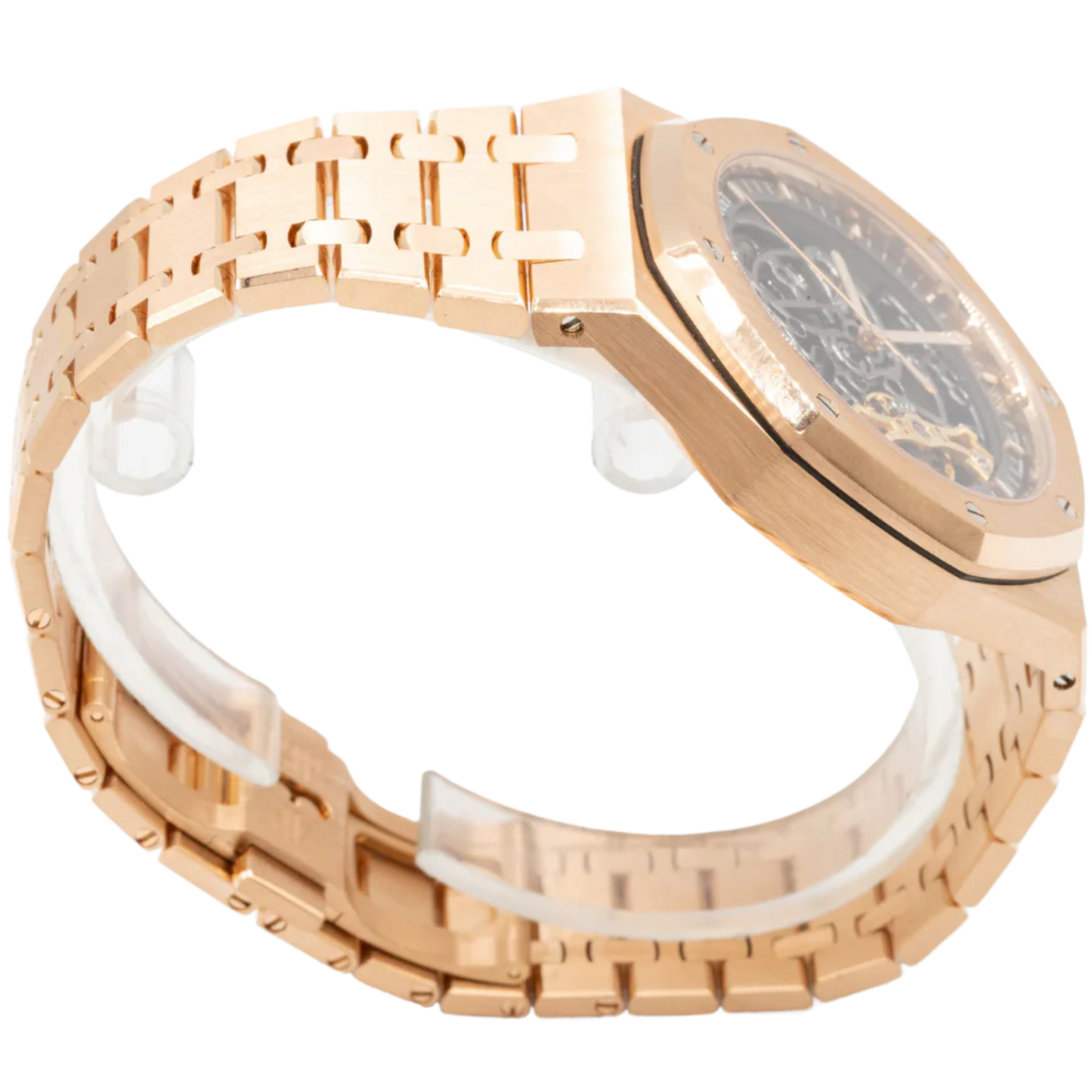 Royal Oak Double Balance Wheel Openworked 41MM 18-Carat Pink Gold Bracelet Slate Grey Openworked Dial 18-Carat Pink Gold Case