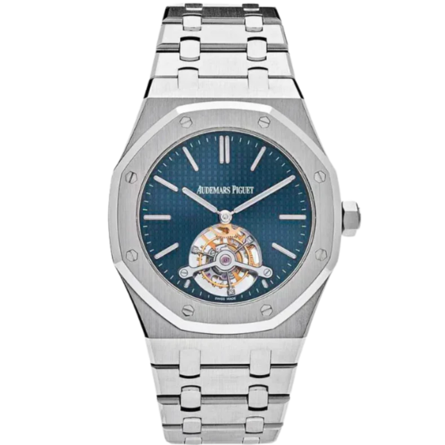 26510ST.OO.1220ST.01 41MM Stainless Steel Extra Thin Royal Oak Tourbillon Blue Dial