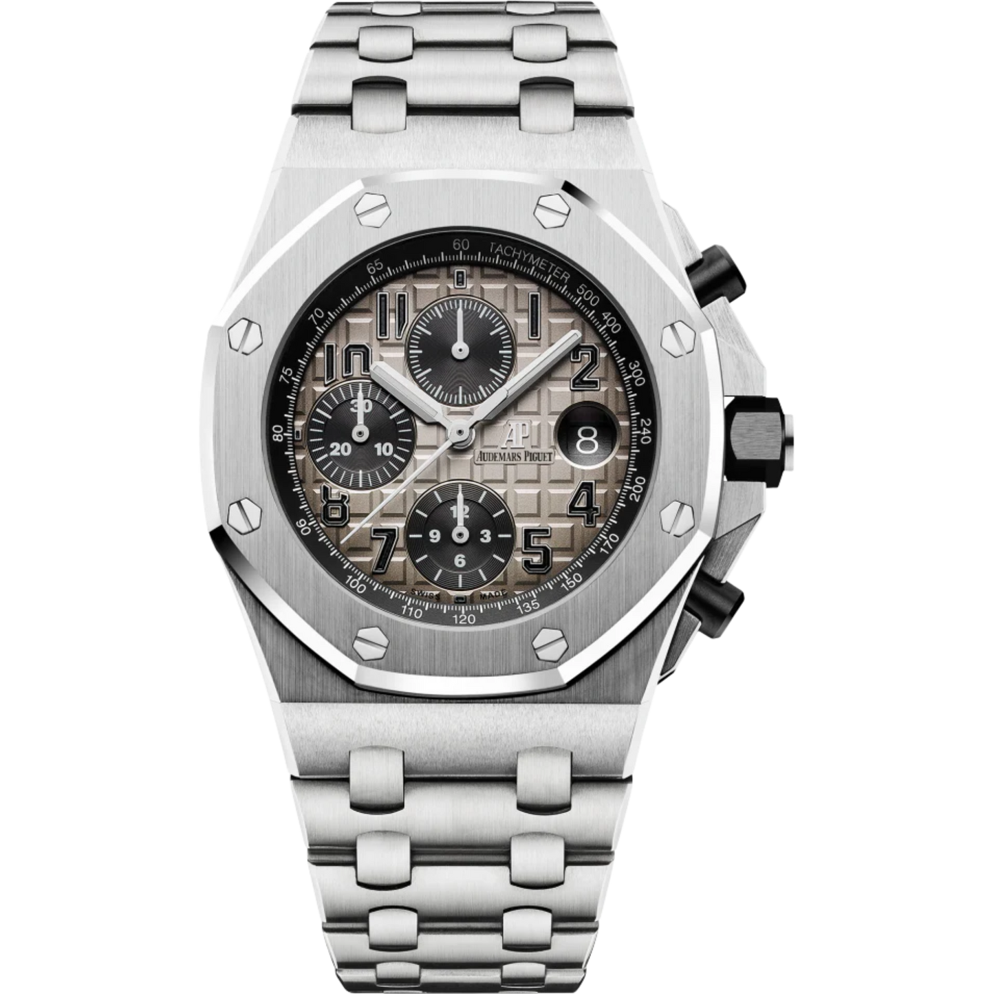 Royal Oak Offshore Chronograph 42MM 950 Platinum Bracelet Smoked Slate Grey Dial With Méga Tapisserie Pattern 950 Platinum Case