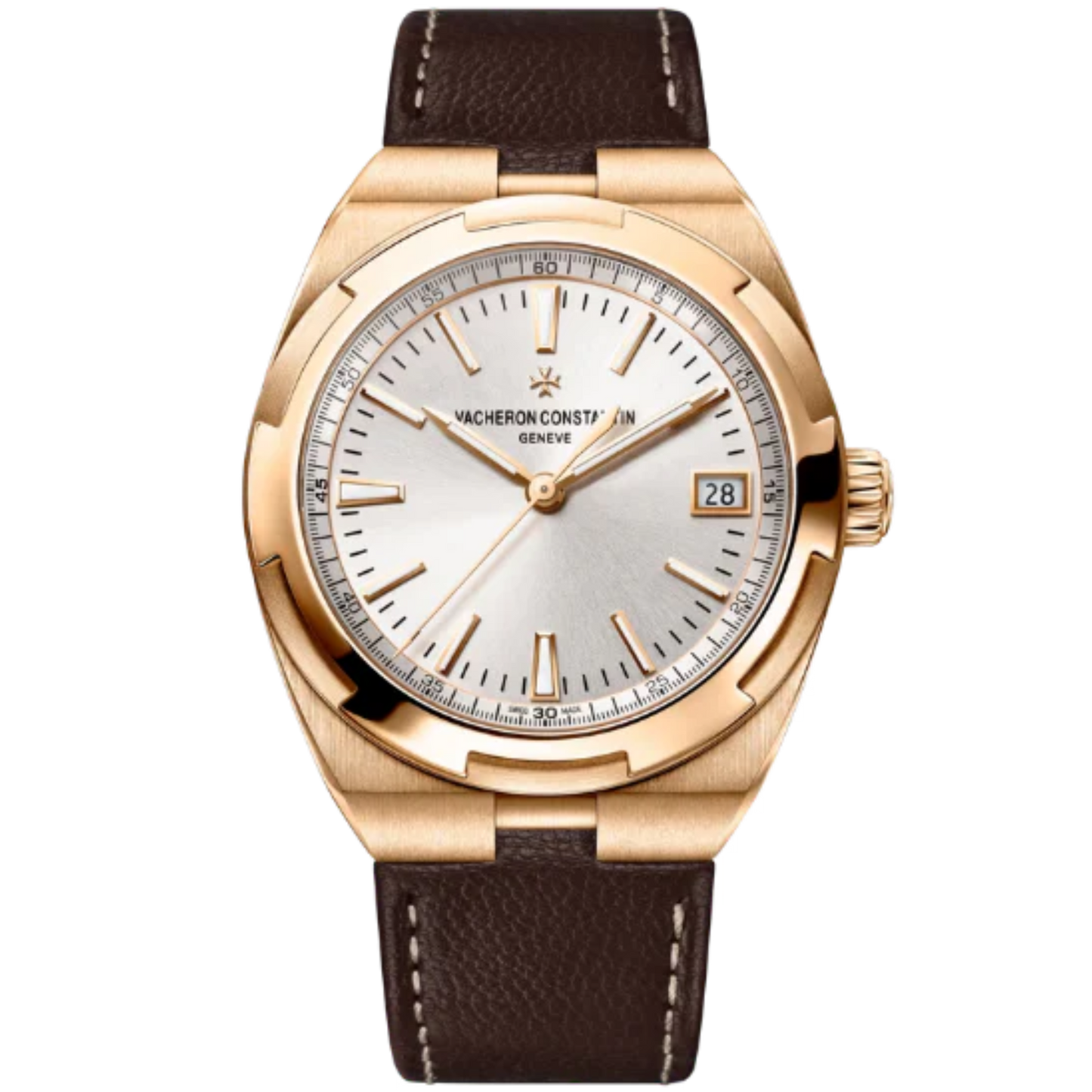 OVERSEAS SELF WINDING 41 MM PINK GOLD WITH WHITE BRASS DIAL