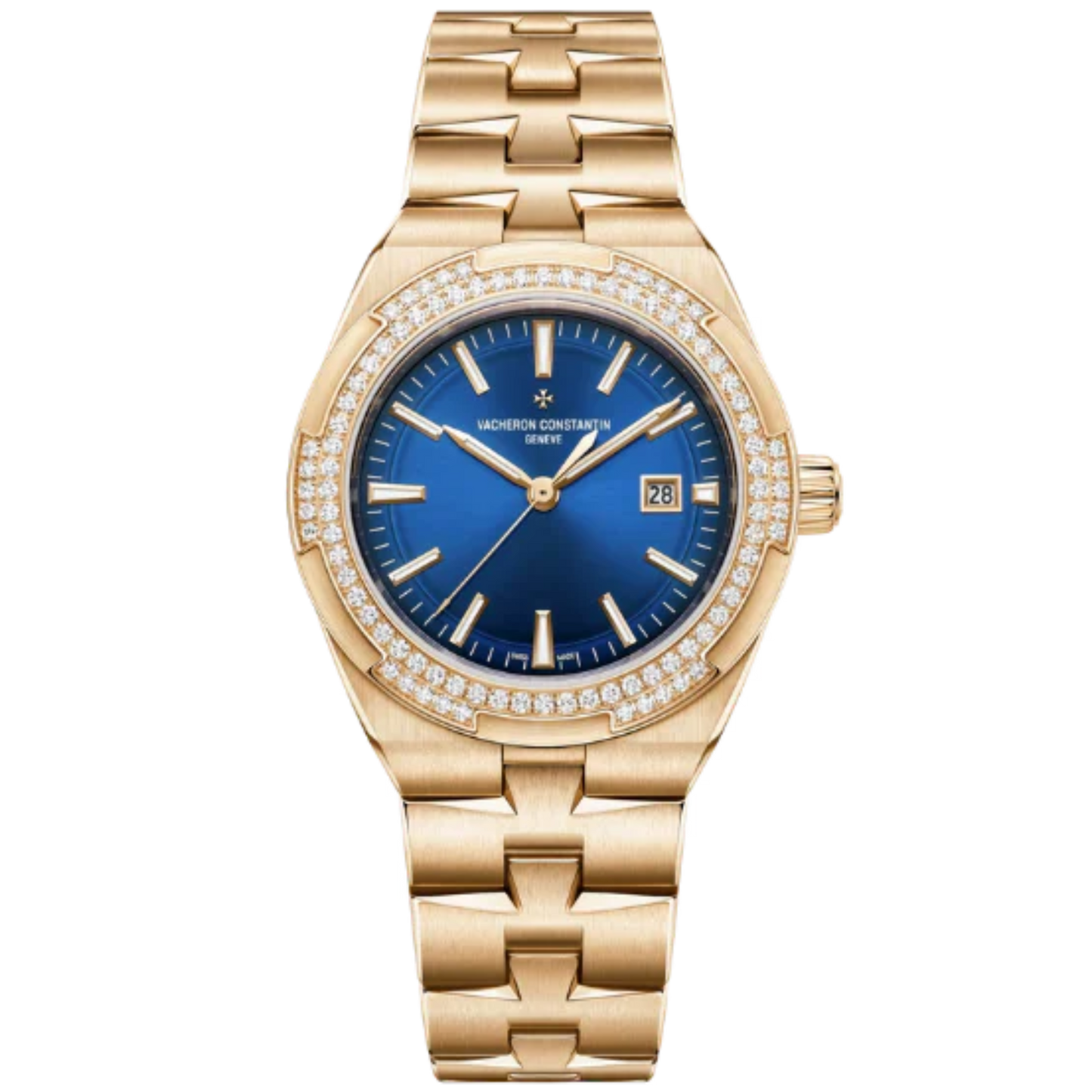 OVERSEAS SELF-WINDING 35 MM 18K PINK GOLD WITH BLUE BRASS DIAL