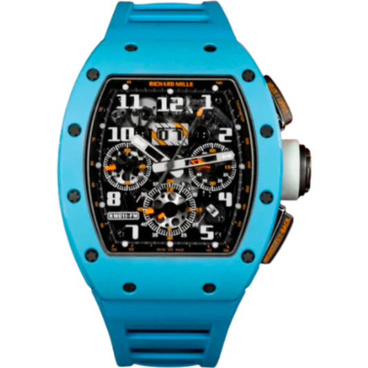 RM 011 Automatic Baby Blue Rubber Strap Last Edition Blue Ceramic Case