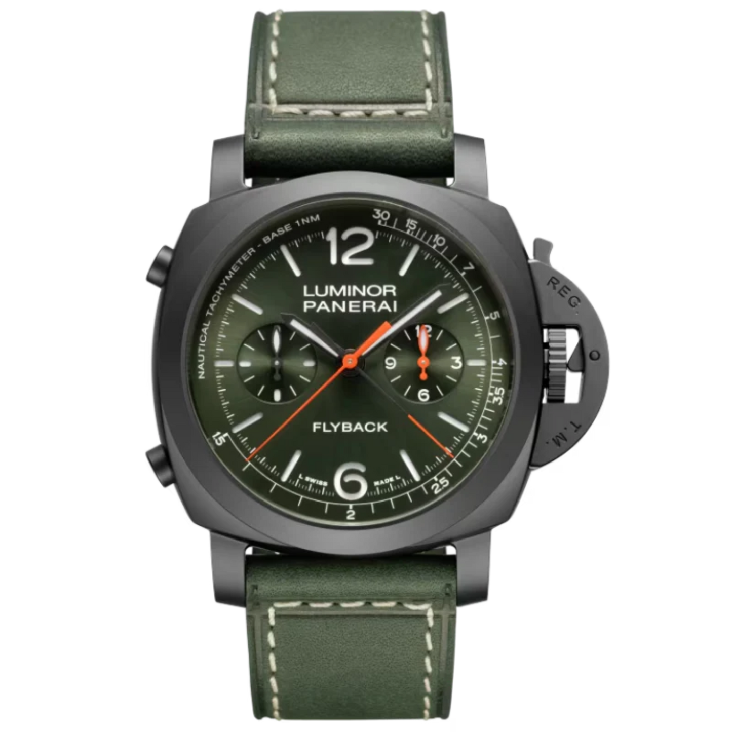 LUMINOR CHRONO FLYBACK PAM01498 44 MM CERAMIC WITH GREEN DIAL