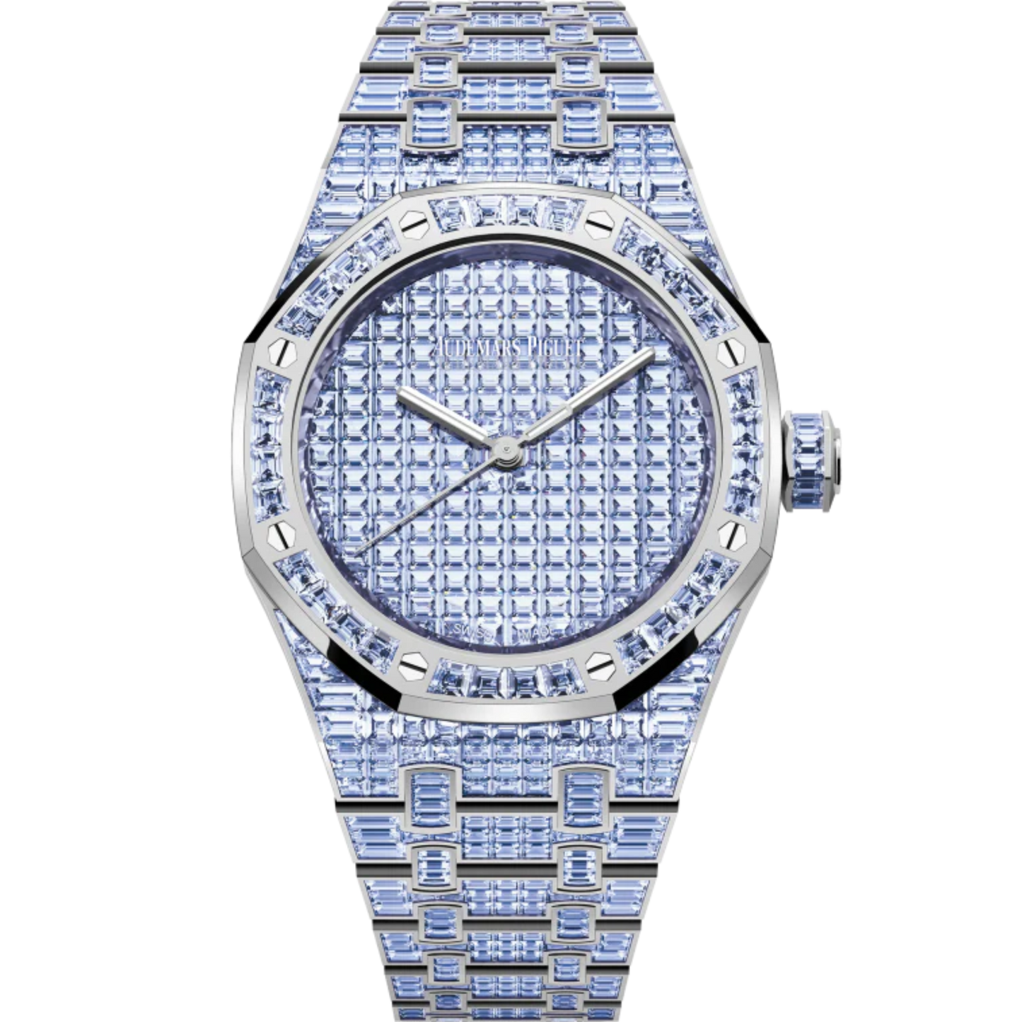 Royal Oak Selfwinding Tanzanite 50th Anniversary 37MM 18-Carat White Gold Bracelet 18-Carat White Gold Dial 18-Carat White Gold Case Set With Baguette-Cut Tanzanites