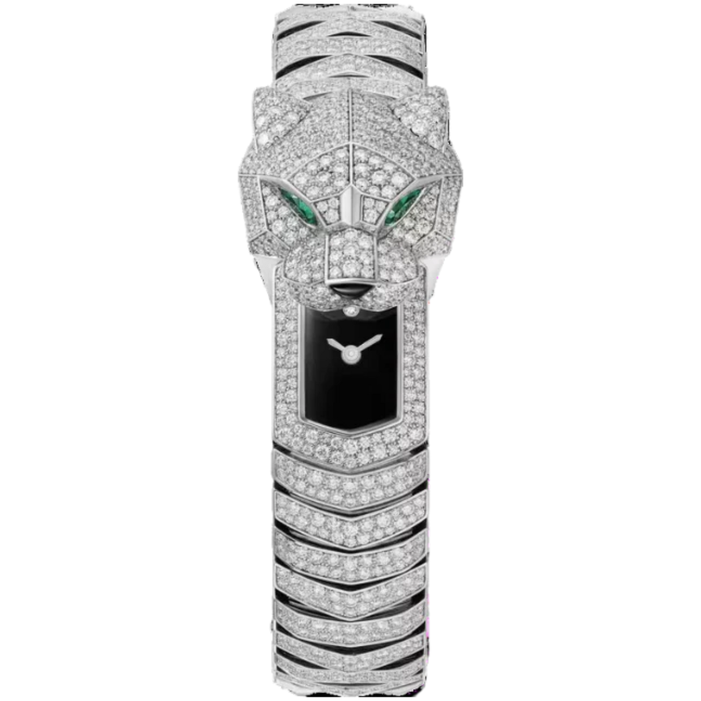 PANTHERE DE CARTIER 38 MM RHODIUMIZED 18K WHITE GOLD WITH BLACK LACQUER DIAL