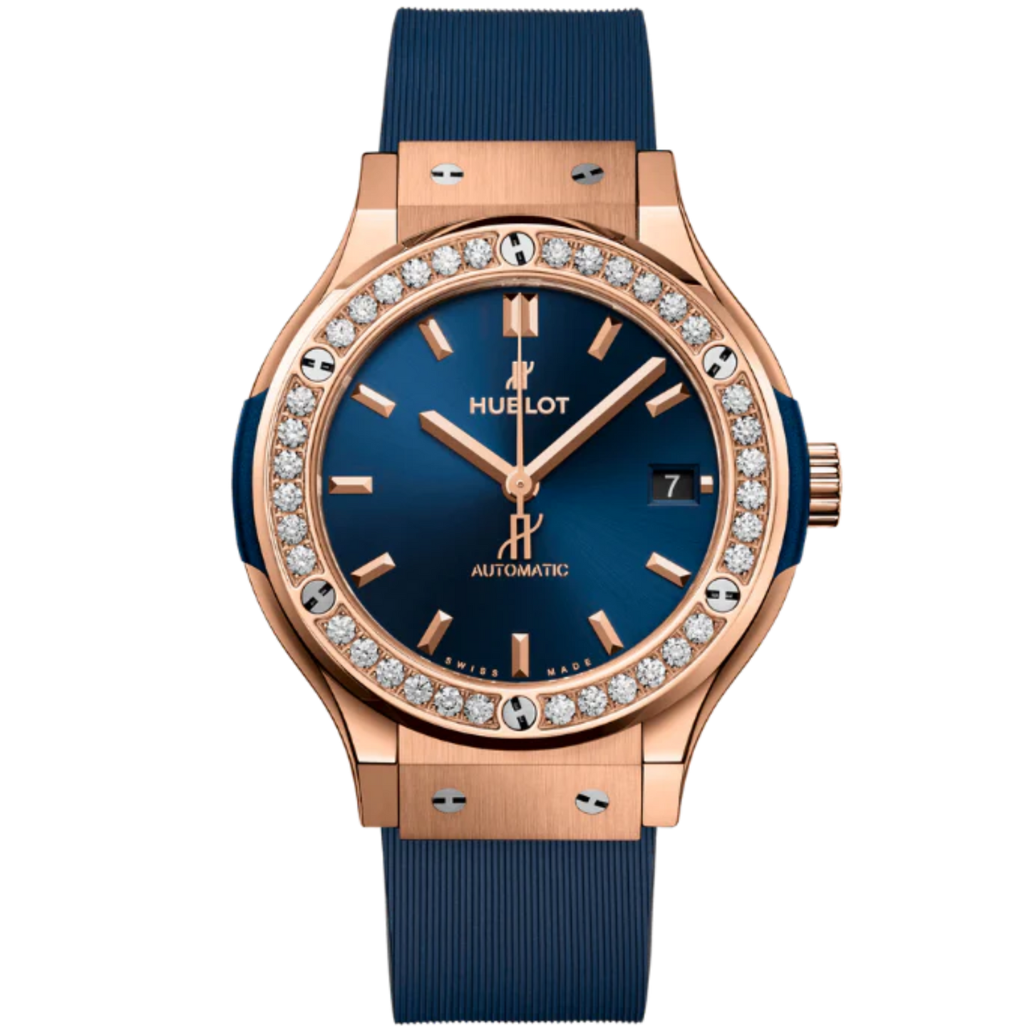 CLASSIC FUSION 3-HANDS 38MM KING GOLD BLUE DIAMONDS