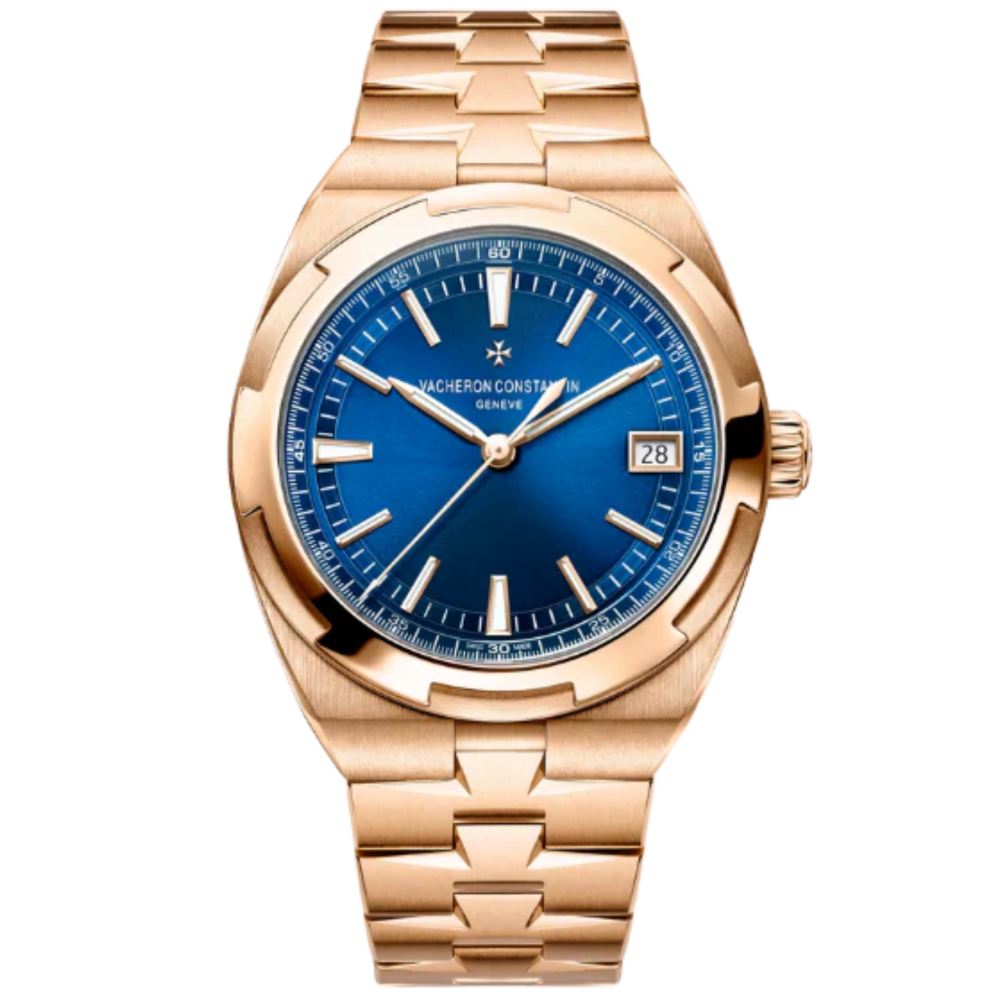OVERSEAS SELF WINDING 41 MM PINK GOLD WITH BLUE BRASS DIAL