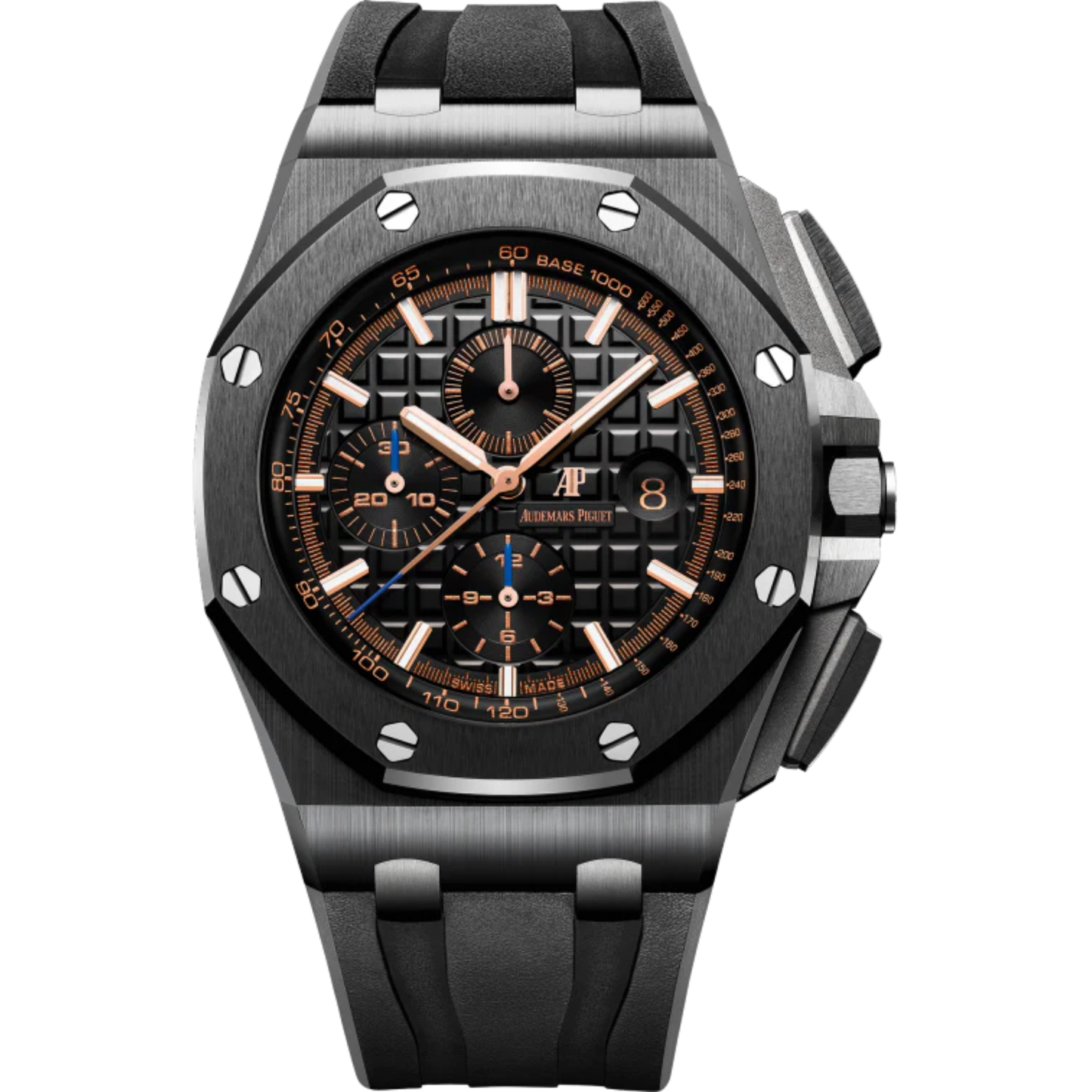 Royal Oak Offshore Selfwinding Chronograph 44MM Black Rubber Strap Black Dial With Méga Tapisserie Pattern Black Ceramic Case and Bezel