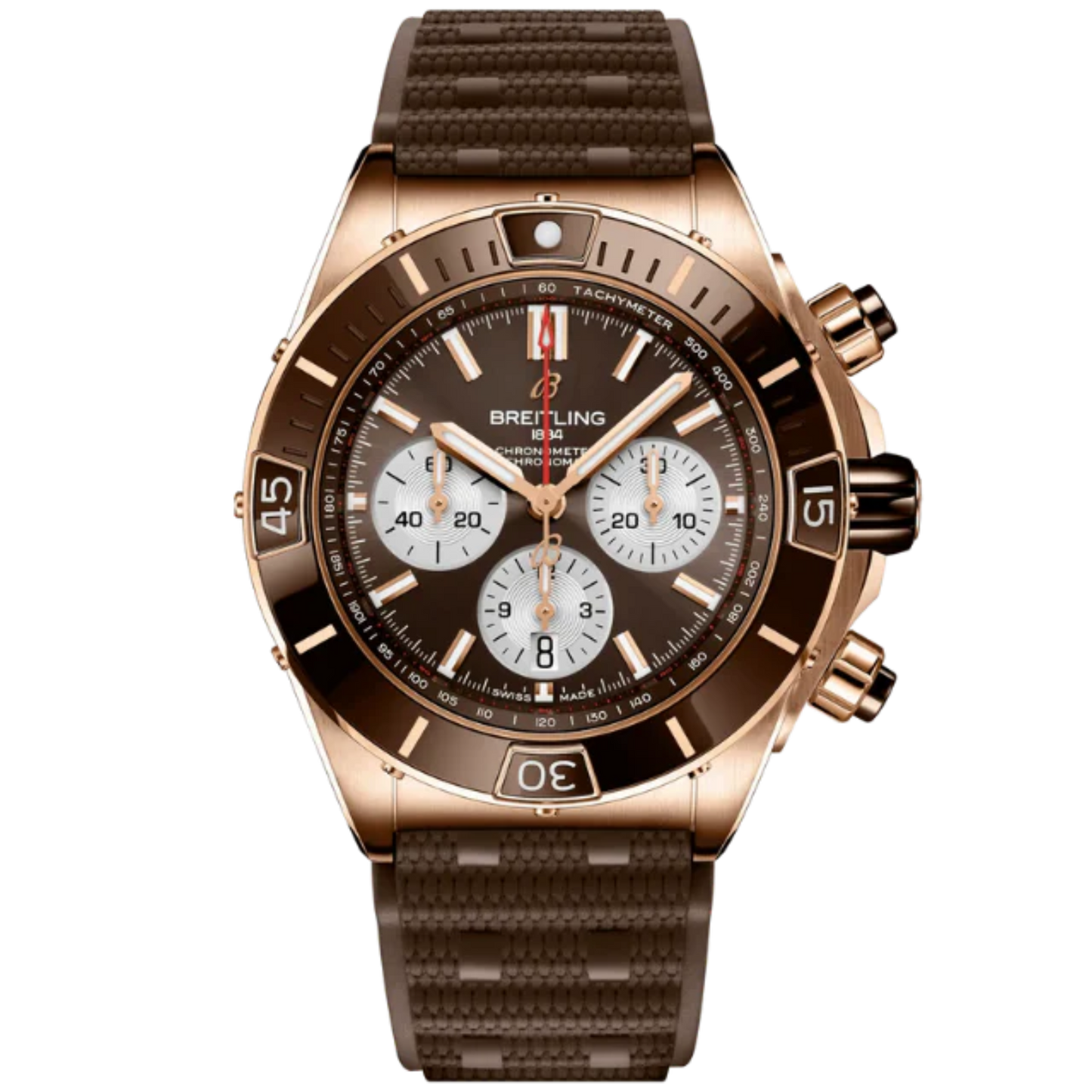 SUPER CHRONOMAT B01 44 MM 18K ROSE GOLD WITH BROWN DIAL