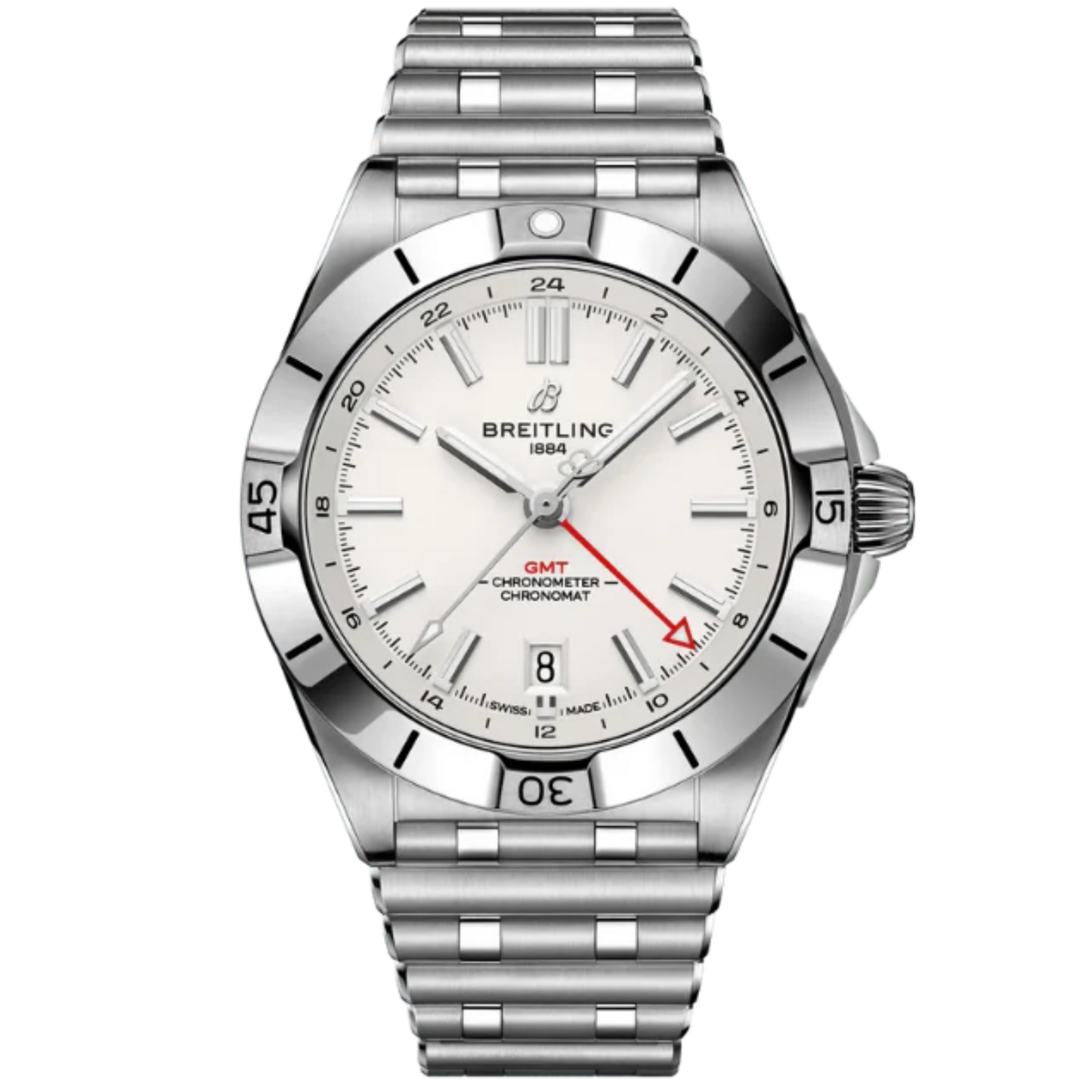 CHRONOMAT AUTOMATIC GMT 40 MM STAINLESS STEEL WITH WHITE DIAL