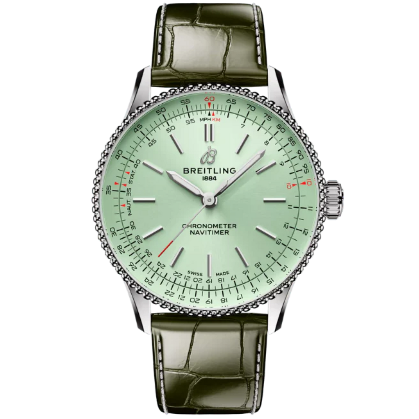 NAVITIMER AUTOMATIC 36 MM STAINLESS STEEL WITH MINT GREEN DIAL