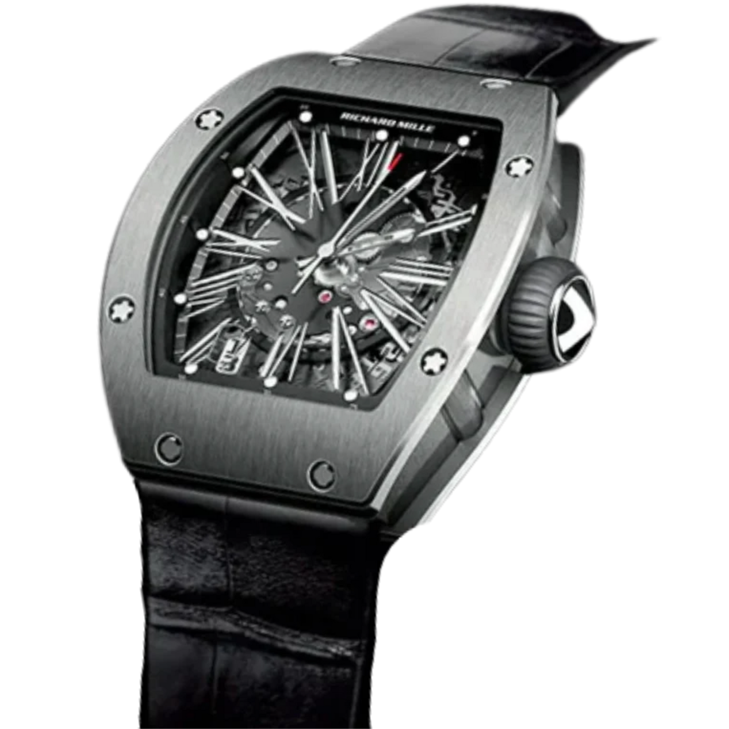 RM 023 Automatic Black Rubber Strap Titanium Case