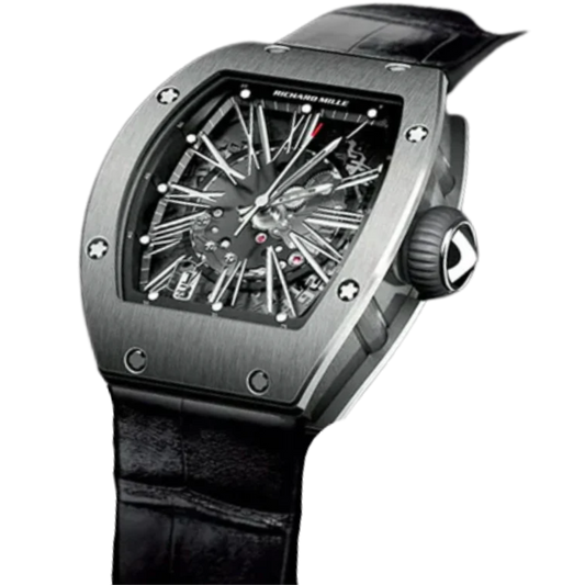 RM 023 Automatic Black Rubber Strap Titanium Case