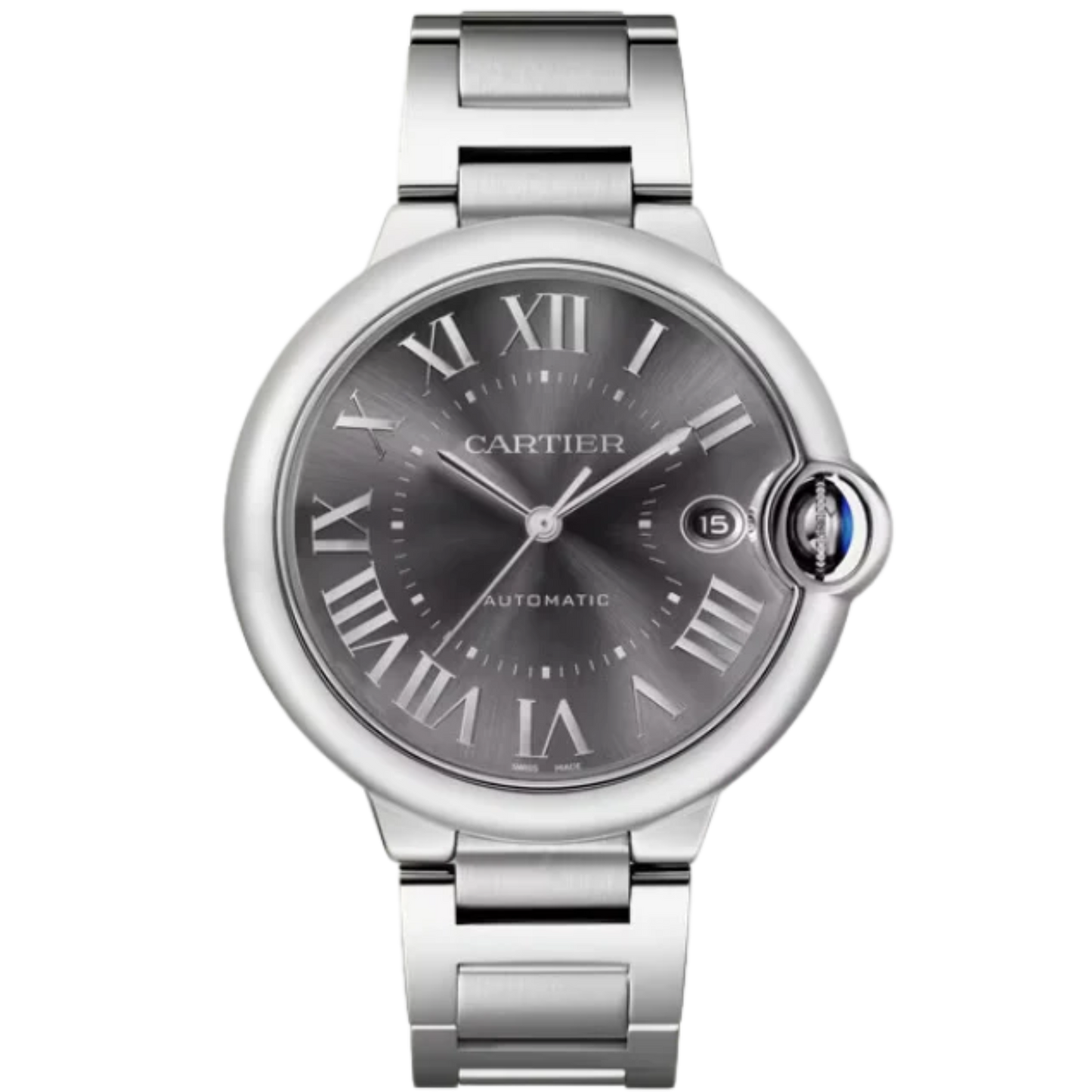 BALLON BLEU DE CARTIER 40 MM STAINLES STEEL WITH DARK GRAY SUNRAY BRUSHED DIAL