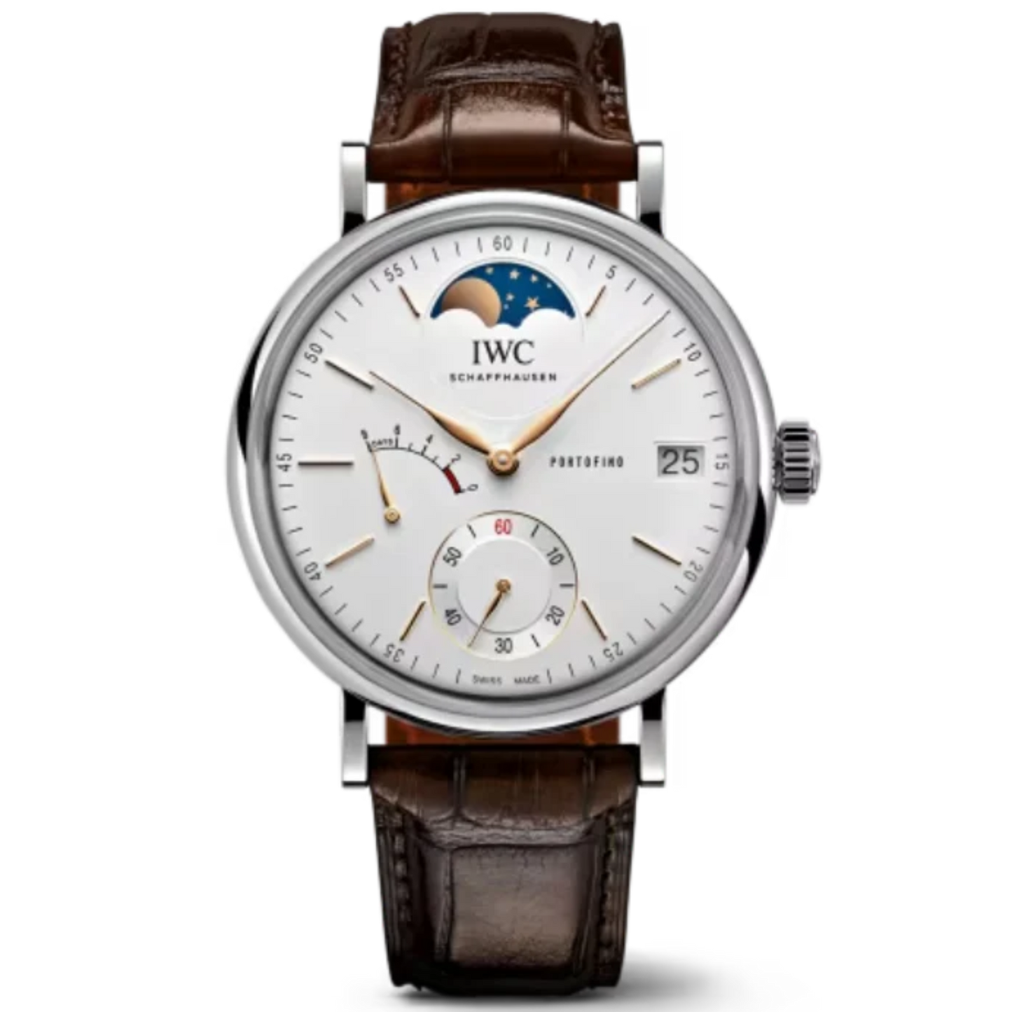 PORTOFINO HAND-WOUND MOON PHASE 45 MM STAINLESS STEEL WITH SILVER DIAL