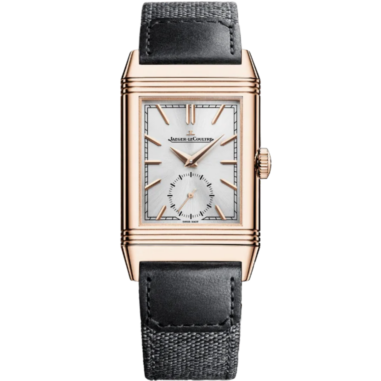 REVERSO TRIBUTE MONOFACE SMALL SECONDS 46 MM 18K ROSE GOLD WITH SILVER GREY SUNRAY BRUSHED DIAL