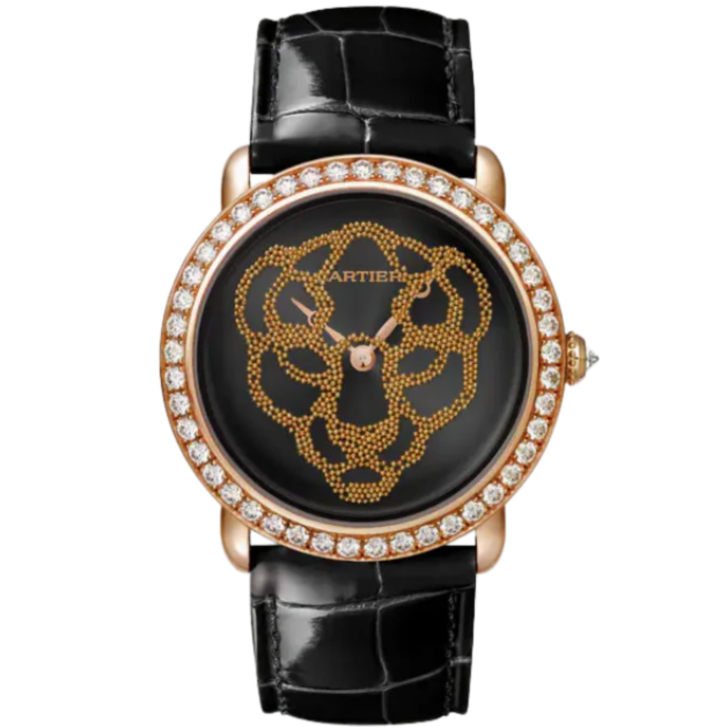 REVELATION D'UNE PANTHERE 37 MM ROSE GOLD WITH BLACK LACQUER DIAL