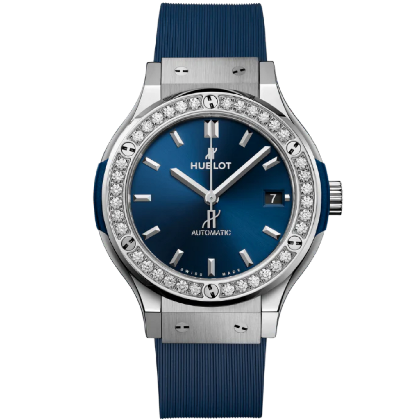 CLASSIC FUSION 3-HANDS 38MM TITANIUM BLUE DIAMONDS