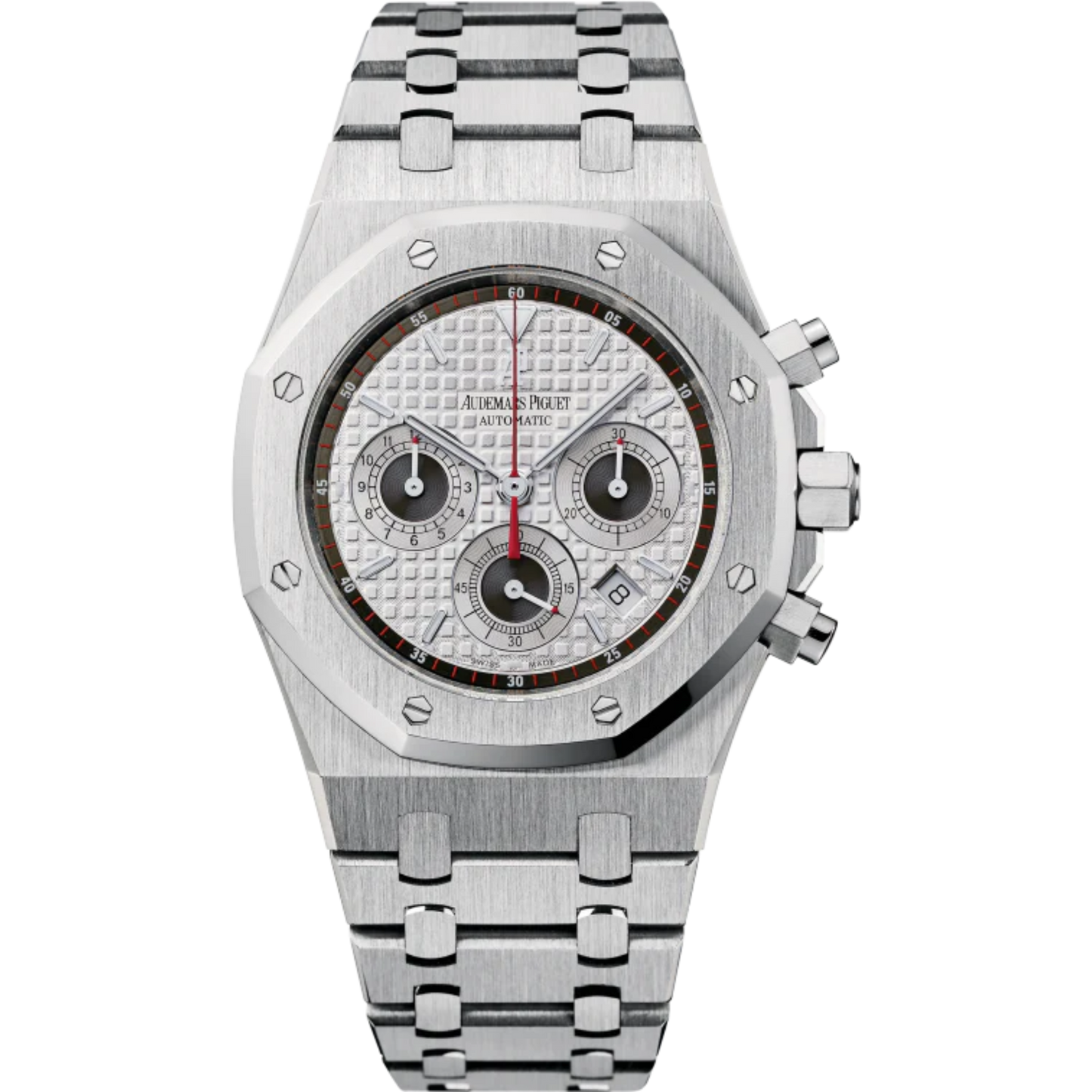 Royal Oak Chronograph 39MM Stainless Steel Bracelet Silver-Toned Dial With Grande Tapisserie Pattern Stainless Steel Case