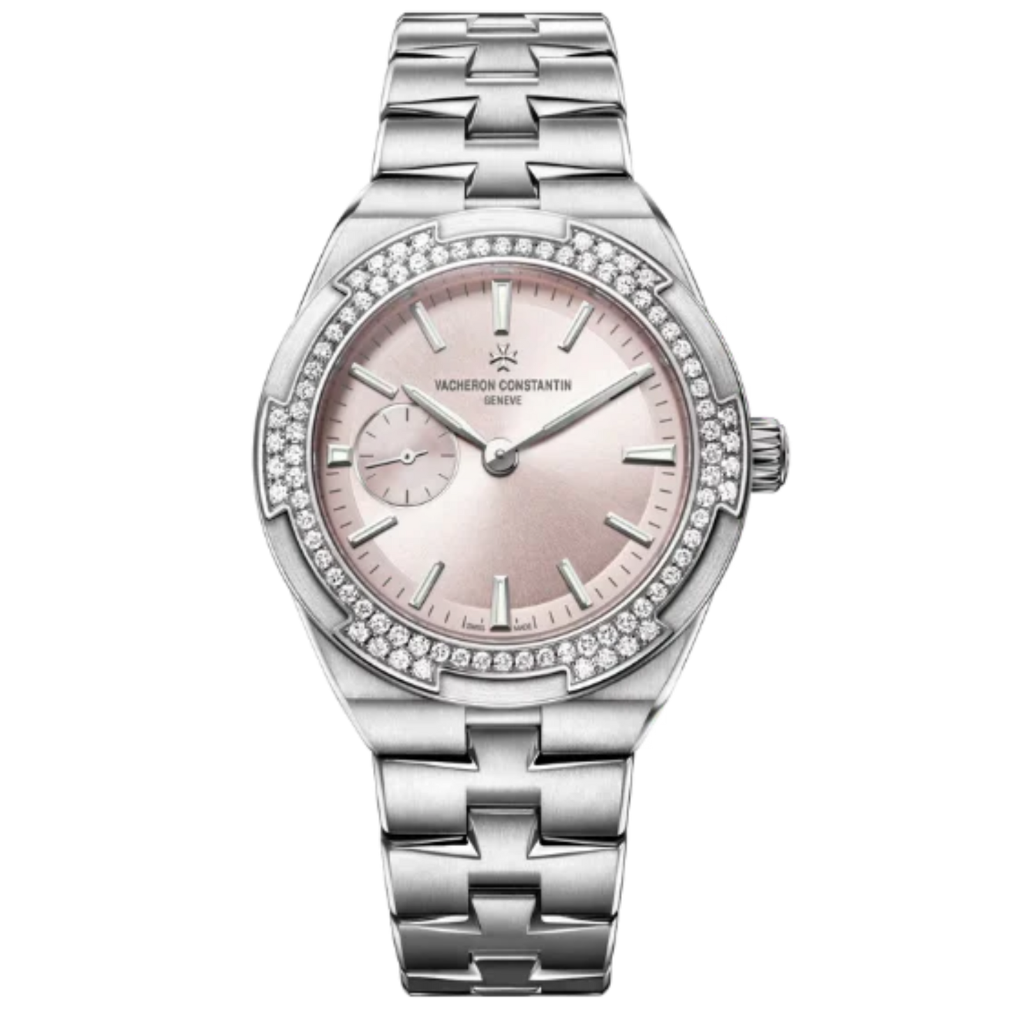 OVERSEAS SELF WINDING 37 MM STAINLESS STEEL WITH PINK BRASS DIAL