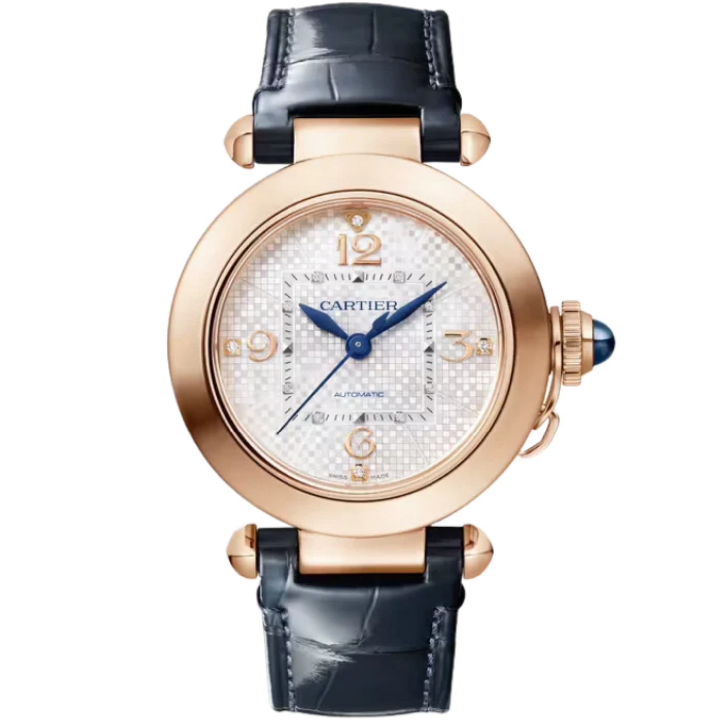 PASHA DE CARTIER 35 MM 18K ROSE GOLD WITH SILVER ENGRAVED DIAL