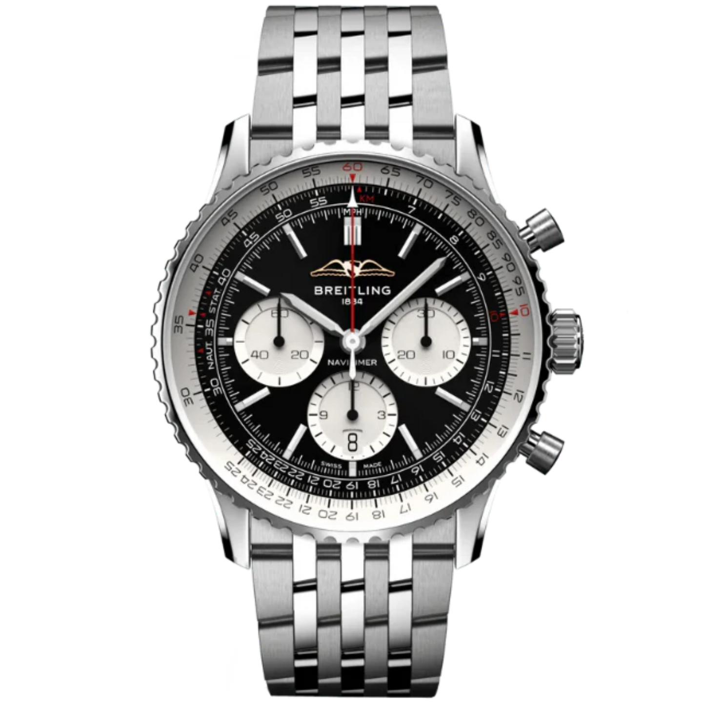 NAVITIMER B01 CHRONOGRAPH 43 MM STAINLESS STEEL WITH BLACK DIAL