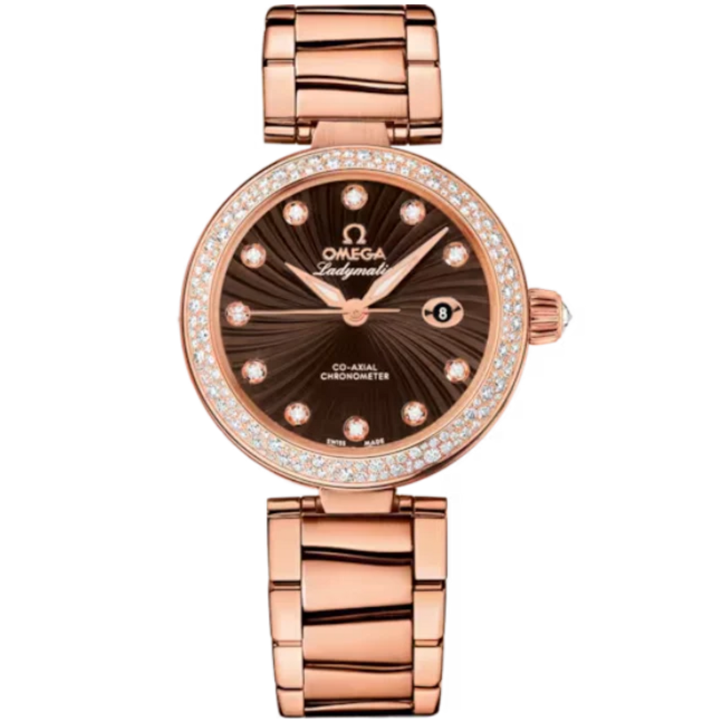 DE VILLE LADYMATIC 34 MM RED GOLD WITH BROWN DIAL