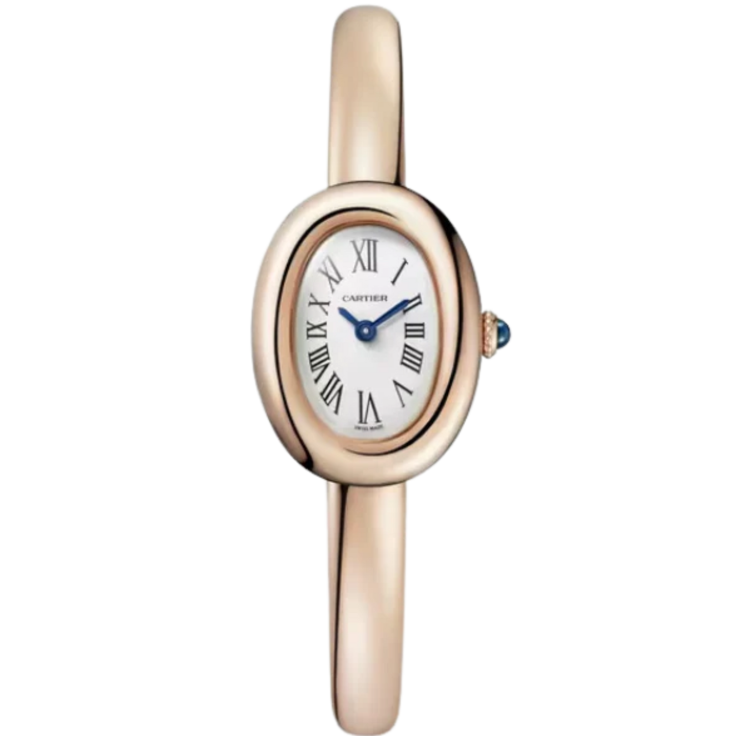 BAIGNOIRE DE CARTIER 25 MM 18K ROSE GOLD WITH SILVER DIAL SIZE 15