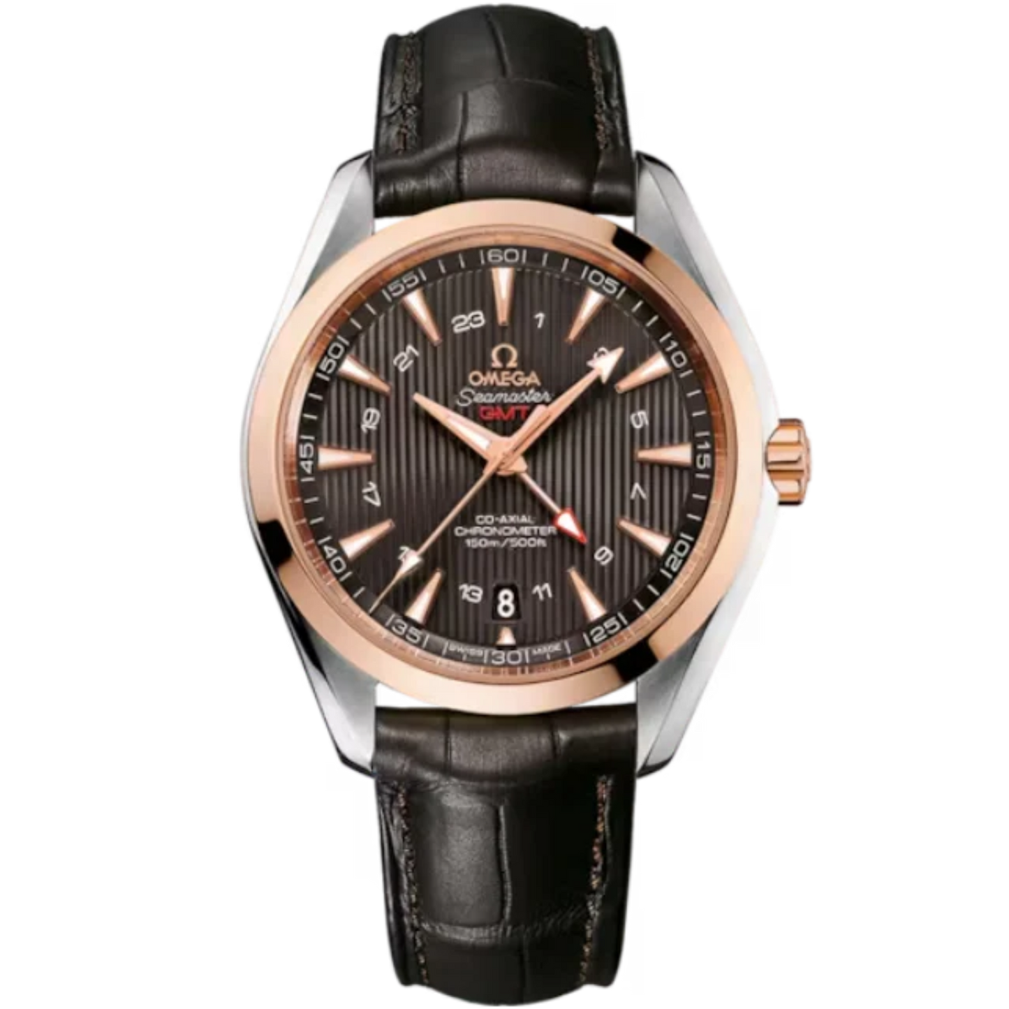SEAMASTER AQUA TERRA 150M GMT 43 MM STAINLESS STEEL - RED GOLD WITH GREY DIAL