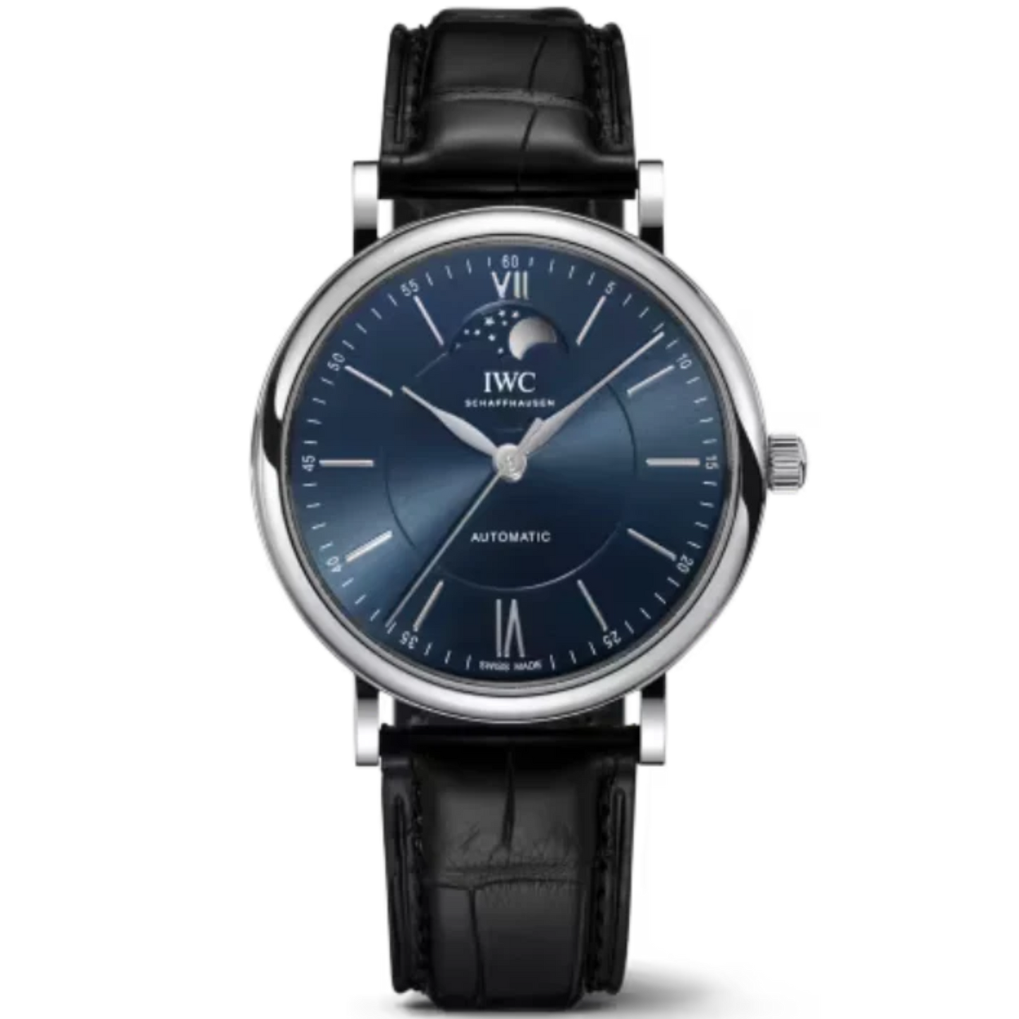 PORTOFINO AUTOMATIC MOON PHASE 40 MM STAINLESS STEEL WITH BLUE DIAL