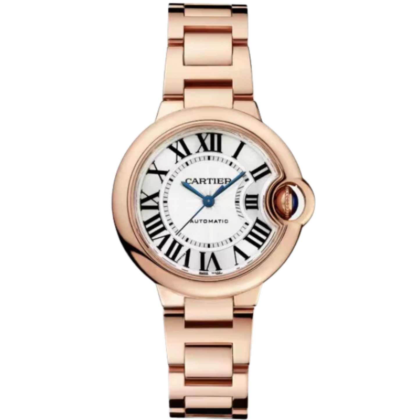 BALLON BLEU DE CARTIER 33 MM ROSE GOLD WITH SILVER GUILLOCHE DIAL