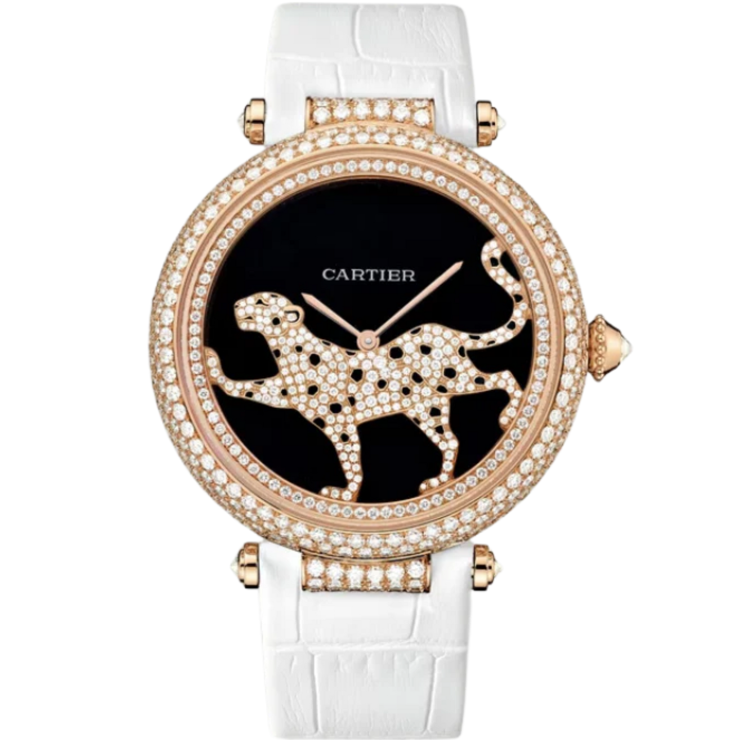 PROMENADE D'UNE PANTHERE 43 MM ROSE GOLD WITH DARK PURPLE MOTHER OF PEARL DIAL