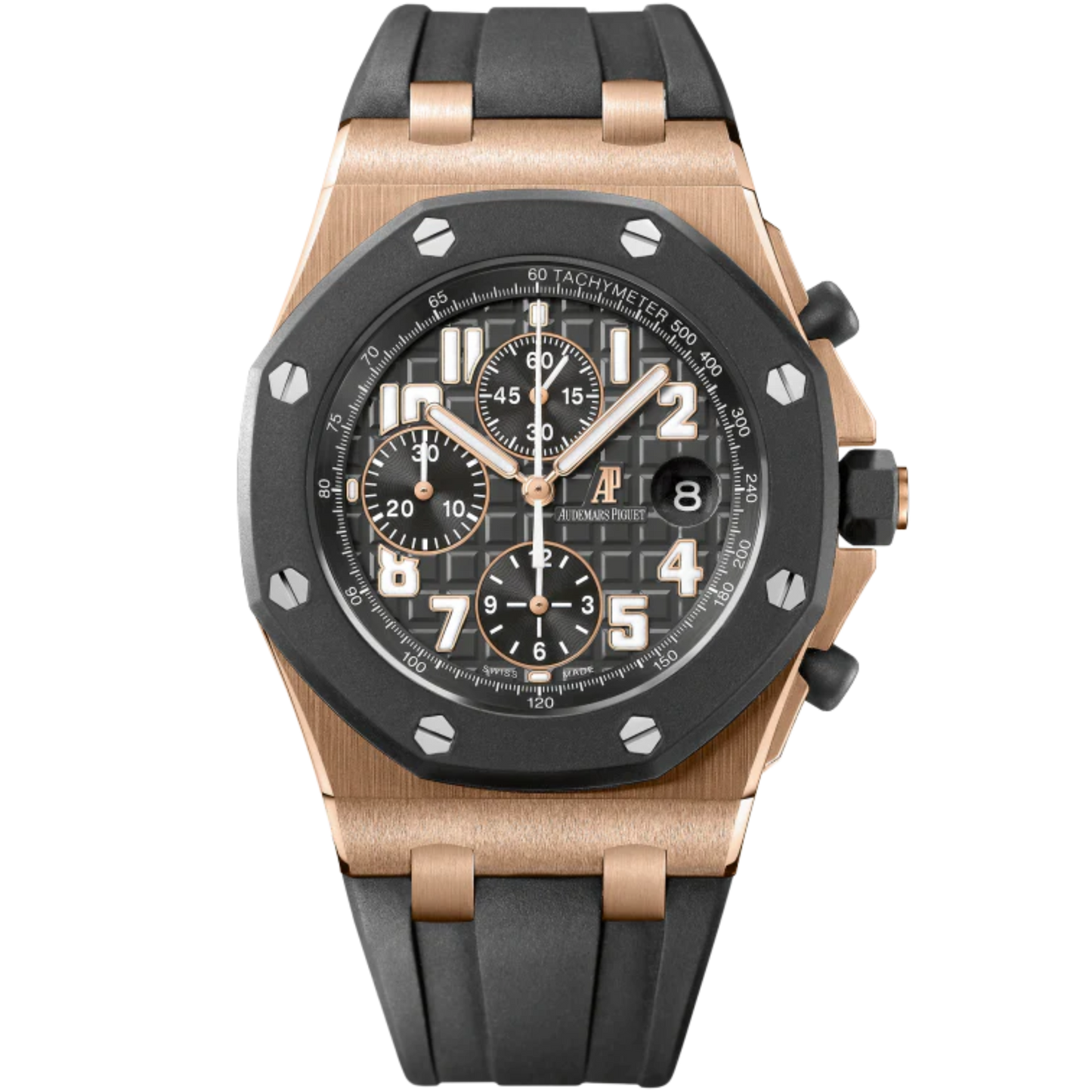 Royal Oak Offshore Diver 42MM Black Rubber Strap Anthracite Dial With Méga Tapisserie Pattern 18-Carat Pink Gold Case