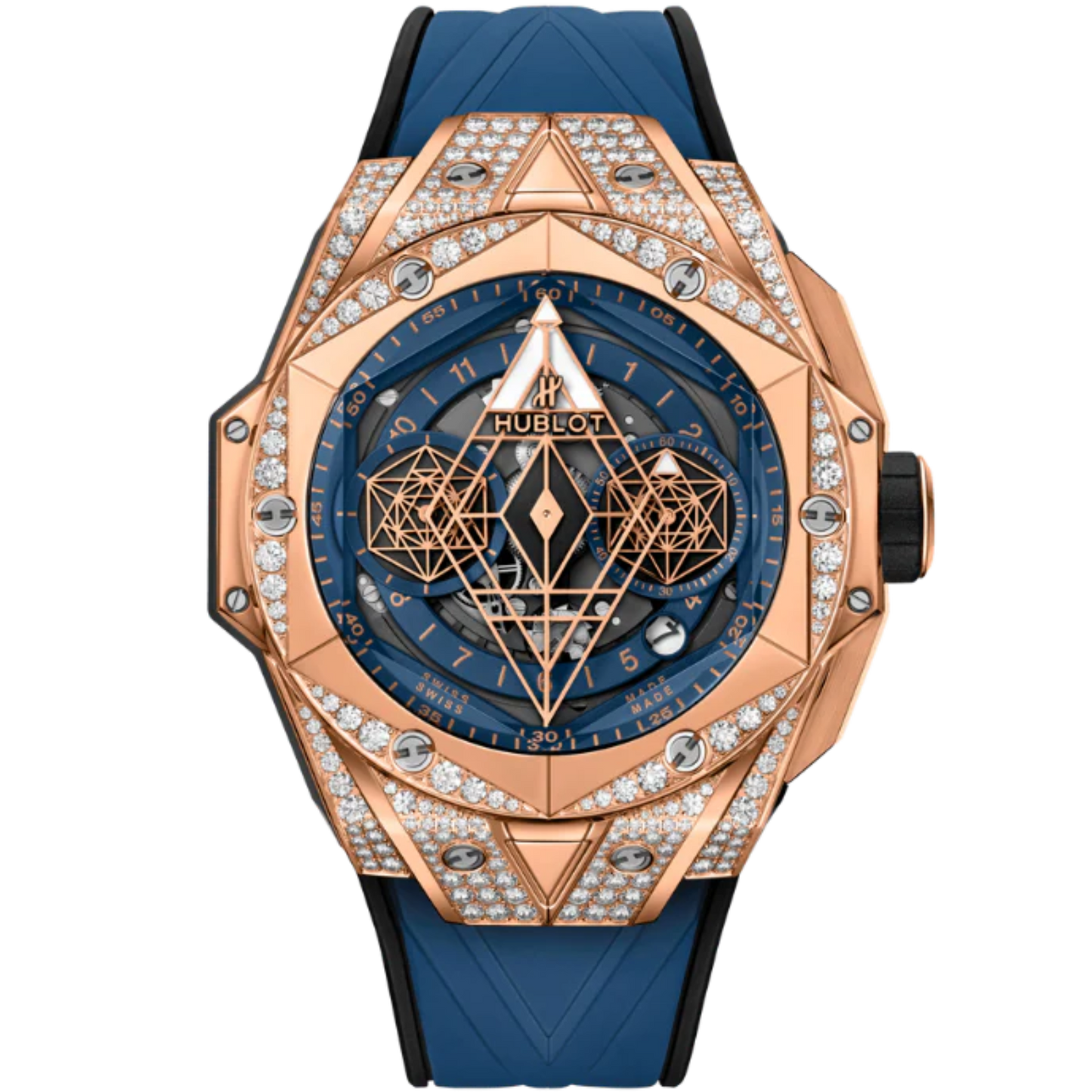 Big Bang 45mm SANG BLEU II KING GOLD BLUE PAVÉ