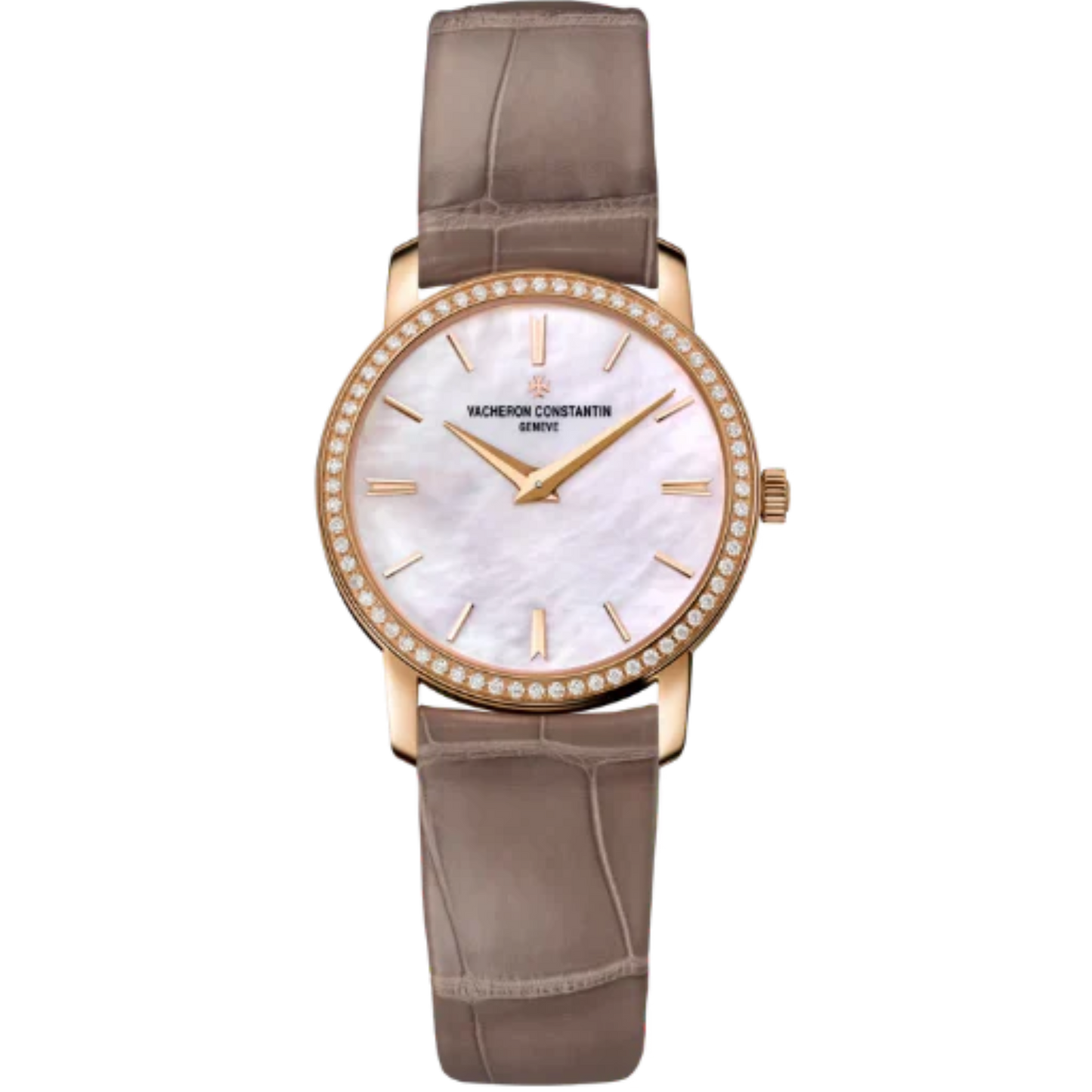 TRADITIONNELLE QUARTZ 30 MM ROSE GOLD WITH PINK MOTHER OF PEARL DIAL
