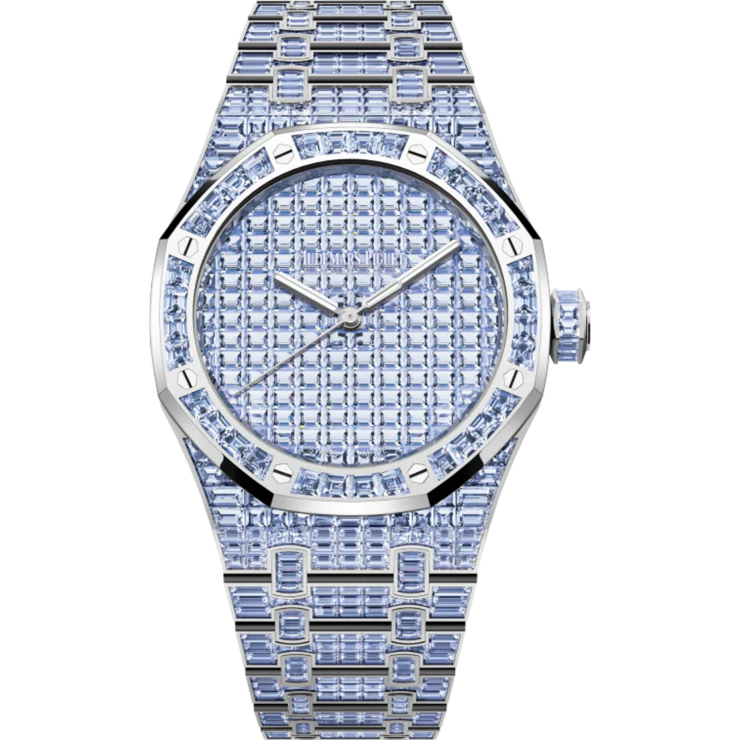 Royal Oak Selfwinding Tanzanite 50th Anniversary 41MM 18-Carat White Gold Bracelet Set 18-Carat White Gold Dial Set 18-Carat White Gold Case Set With Baguette-Cut Tanzanites