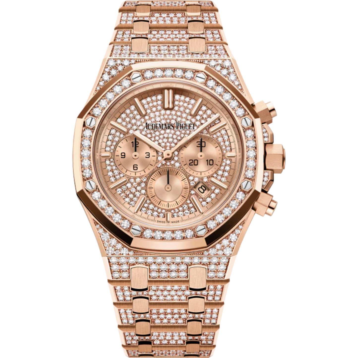 Royal Oak Selfwinding Chronograph 41MM 18-Carat Pink Gold Bracelet Set With Brilliant Cut Diamonds 18-Carat Pink Gold Dial Set With Brilliant Cut Diamonds 18-Carat Pink Gold Case Set With Brilliant Cut Diamonds