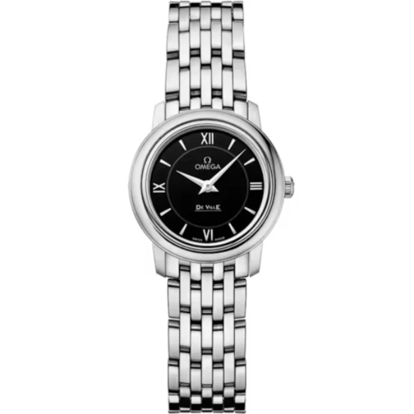 DE VILLE PRESTIGE 24 MM STAINLESS STEEL WITH BLACK DIAL